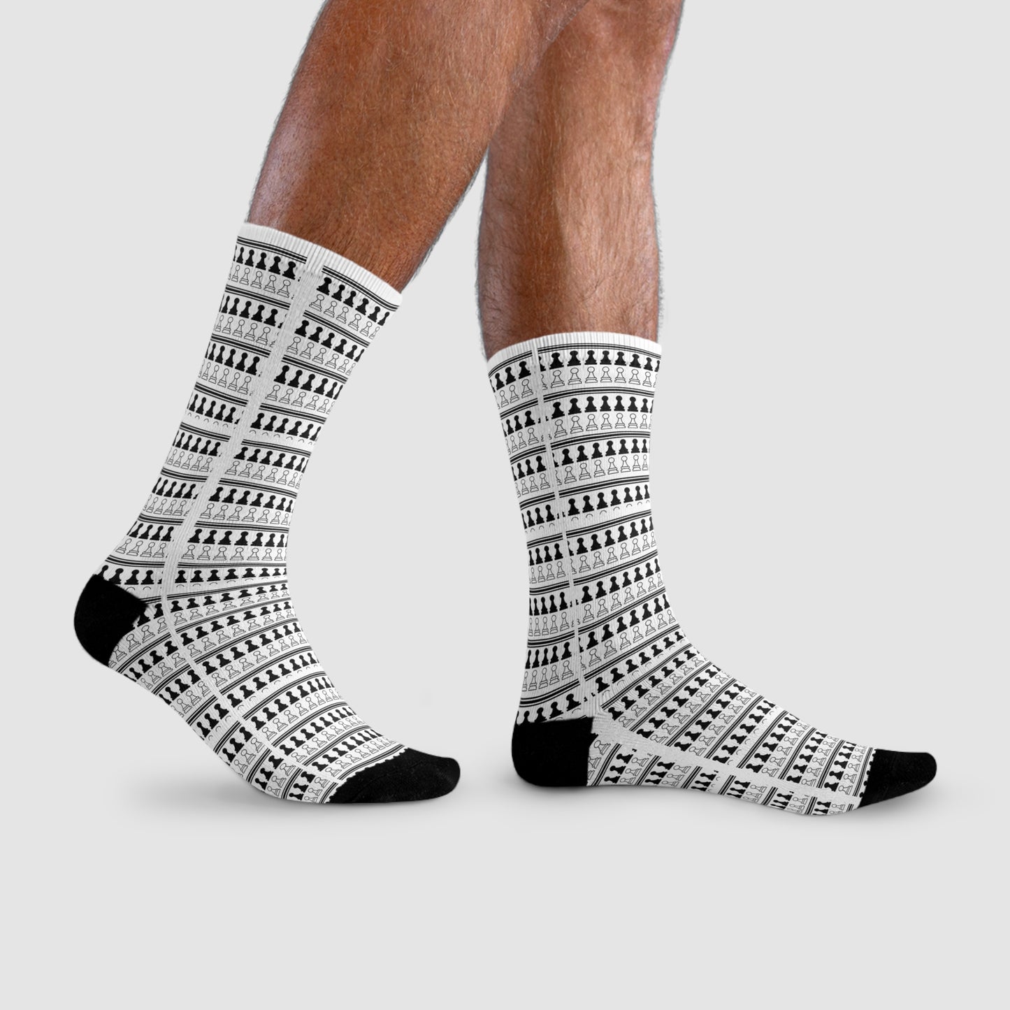 Fun Socks | Chess themed | Pawn Army | Cool & Stylish Sublimation Crew Socks (EU)