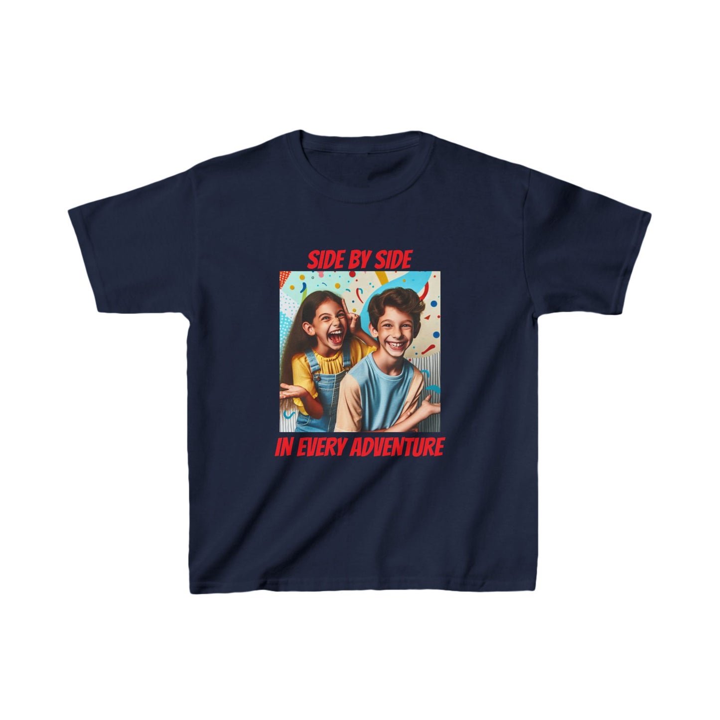 Kids' T-Shirt | Side by Side in every Adventure | Brother & Sister | Kids Heavy Cotton™ Tee