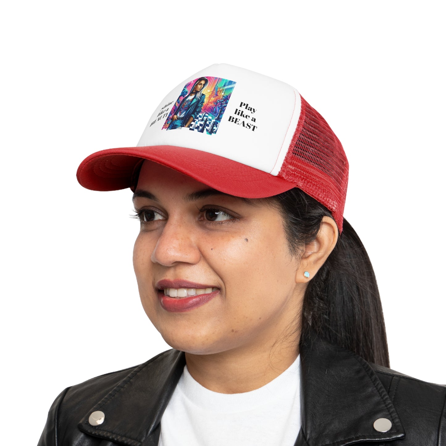 Womens' Cap | Girls' Cap | Shine like a Beauty, Play like a Beast | Chess Themed | Cool & Bold | Mesh Cap