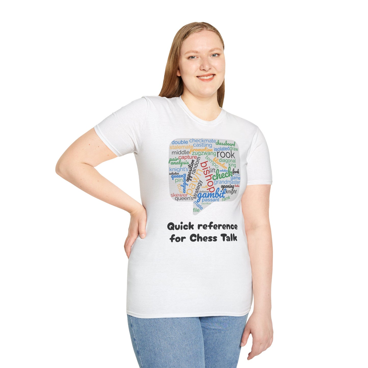 Women's T-Shirt | Quick Reference for Chess Talk | Funny | Chess themed | Women's Softstyle T-Shirt
