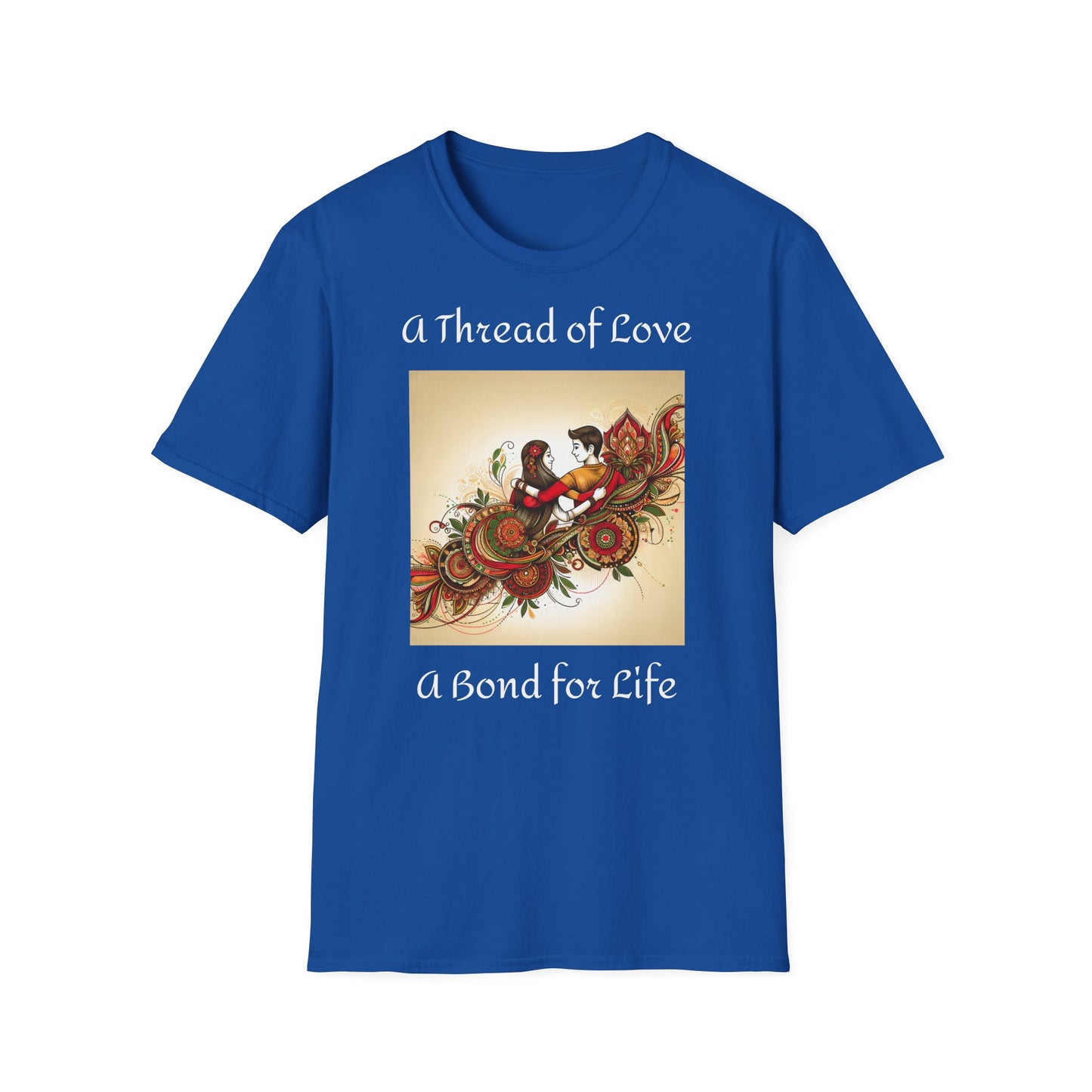 Men's T-Shirt | A Thread of Love. A Bond for Life | Brother & Sister | India Themed | Men's Softstyle T-Shirt