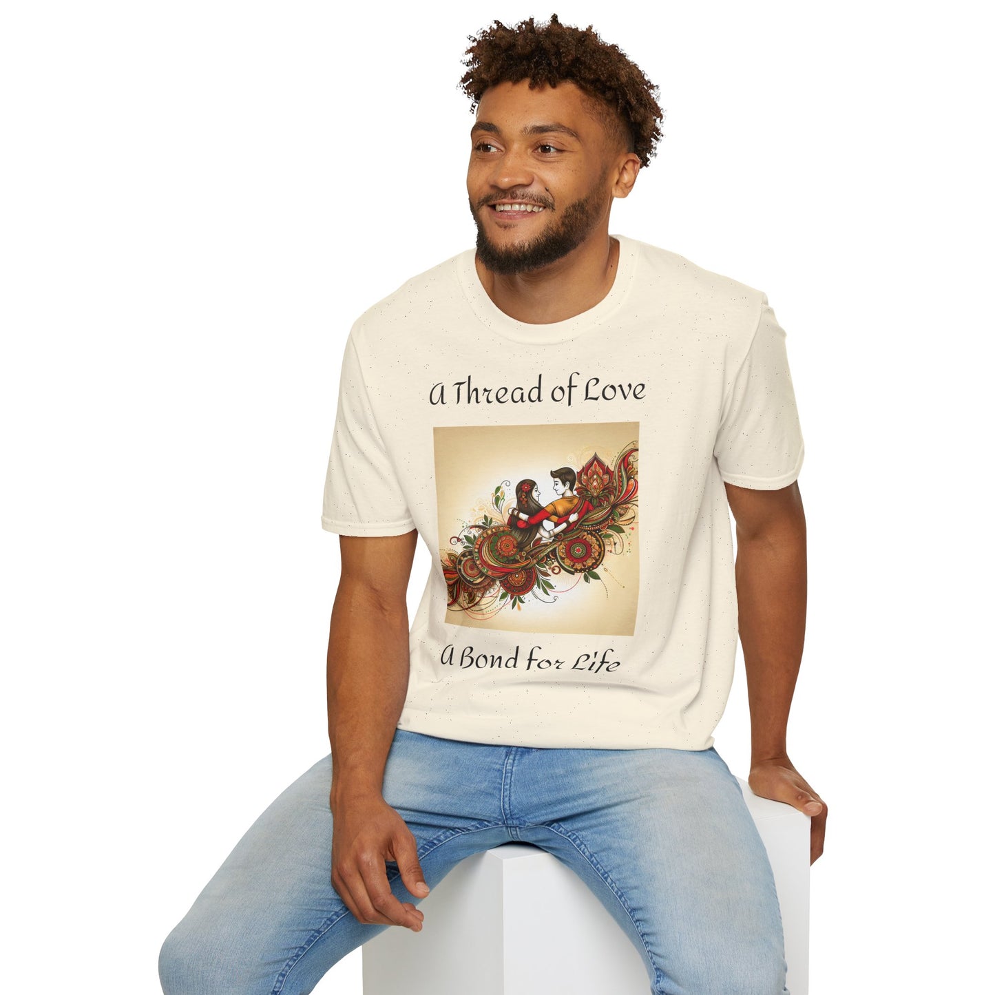 Men's T-Shirt | A Thread of Love. A Bond for Life | Brother & Sister | India Themed | Men's Softstyle T-Shirt