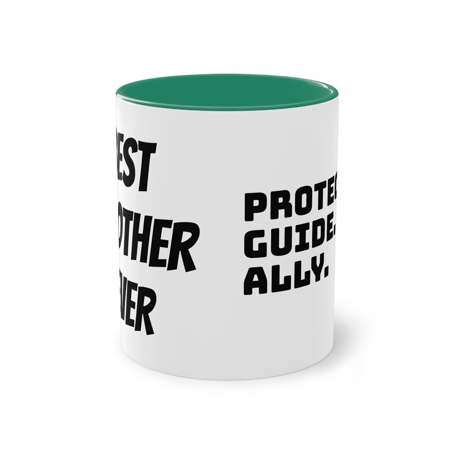 Mug | Coffee Mug  | Protector. Guide. Ally. BEST BROTHER EVER |  Two-Tone Coffee Mug, 11oz
