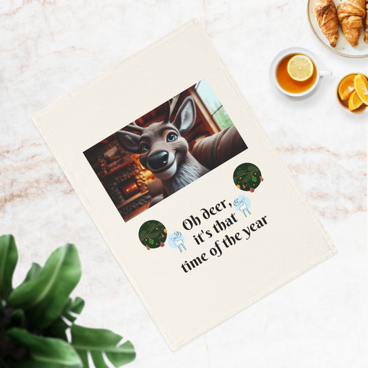 Kitchen Tea Towel - Oh deer, it's that time of the year
