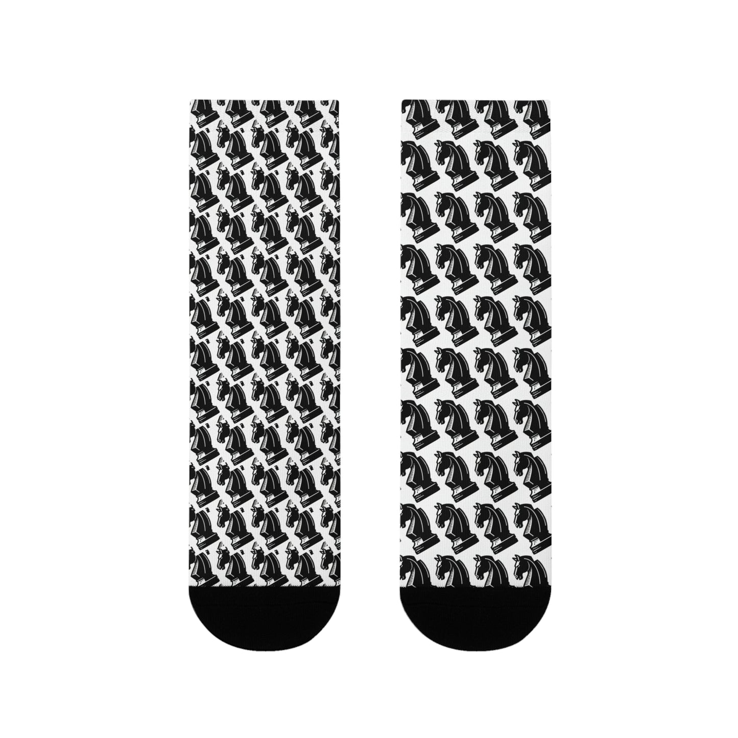 Fun Socks | Knight Army | Chess themed | Cool & Stylish Sublimation Crew Socks (EU)