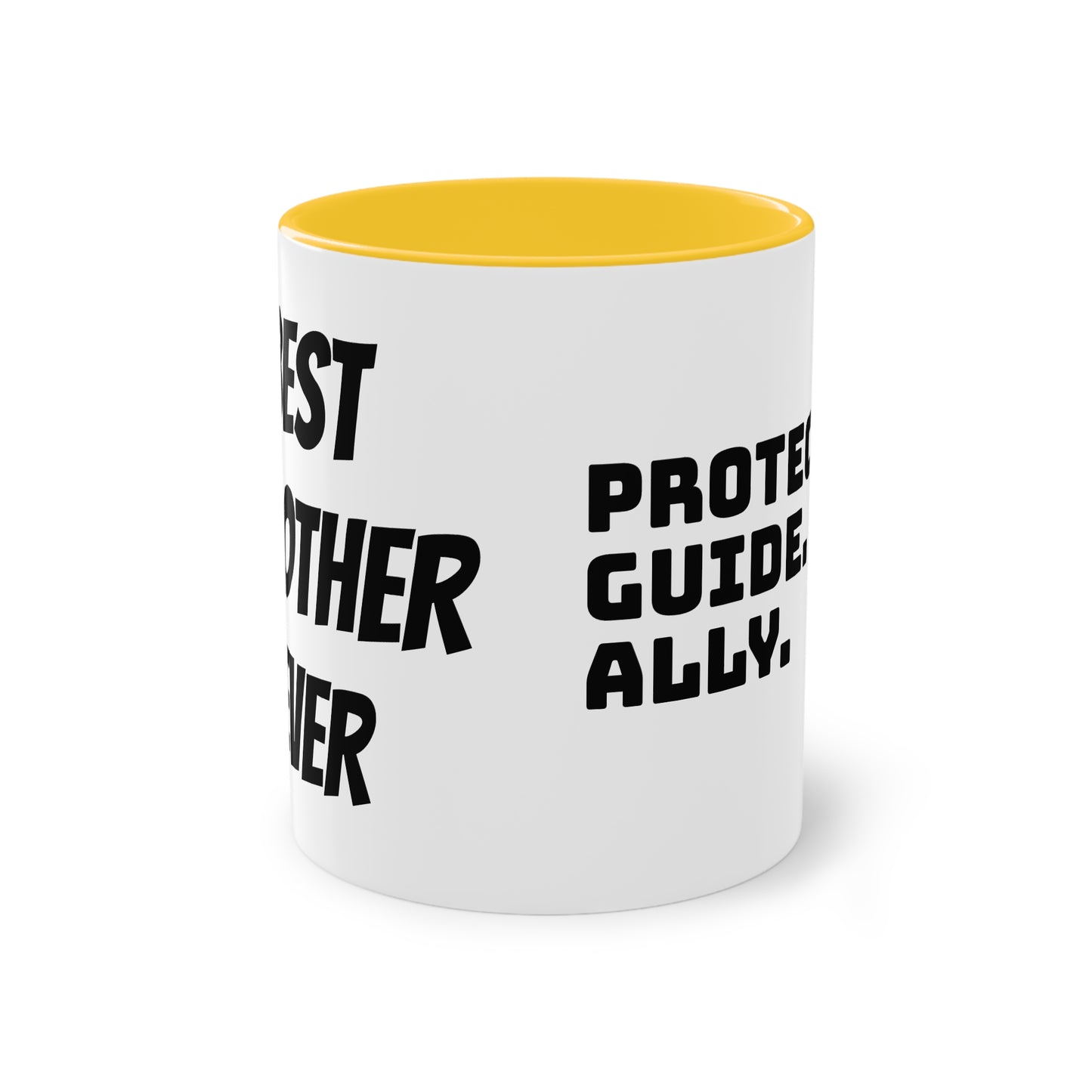 Mug | Coffee Mug  | Protector. Guide. Ally. BEST BROTHER EVER |  Two-Tone Coffee Mug, 11oz