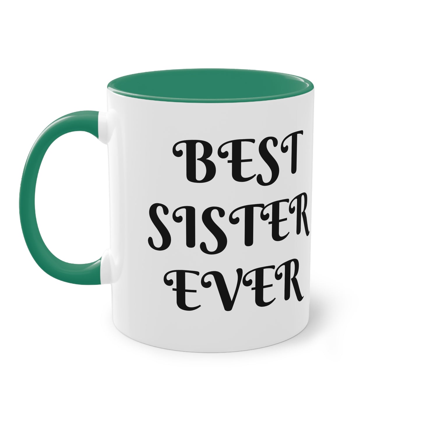 Coffee Mug | Protector. Guide. Ally. BEST SISTER EVER | Two-Tone Coffee Mug, 11oz