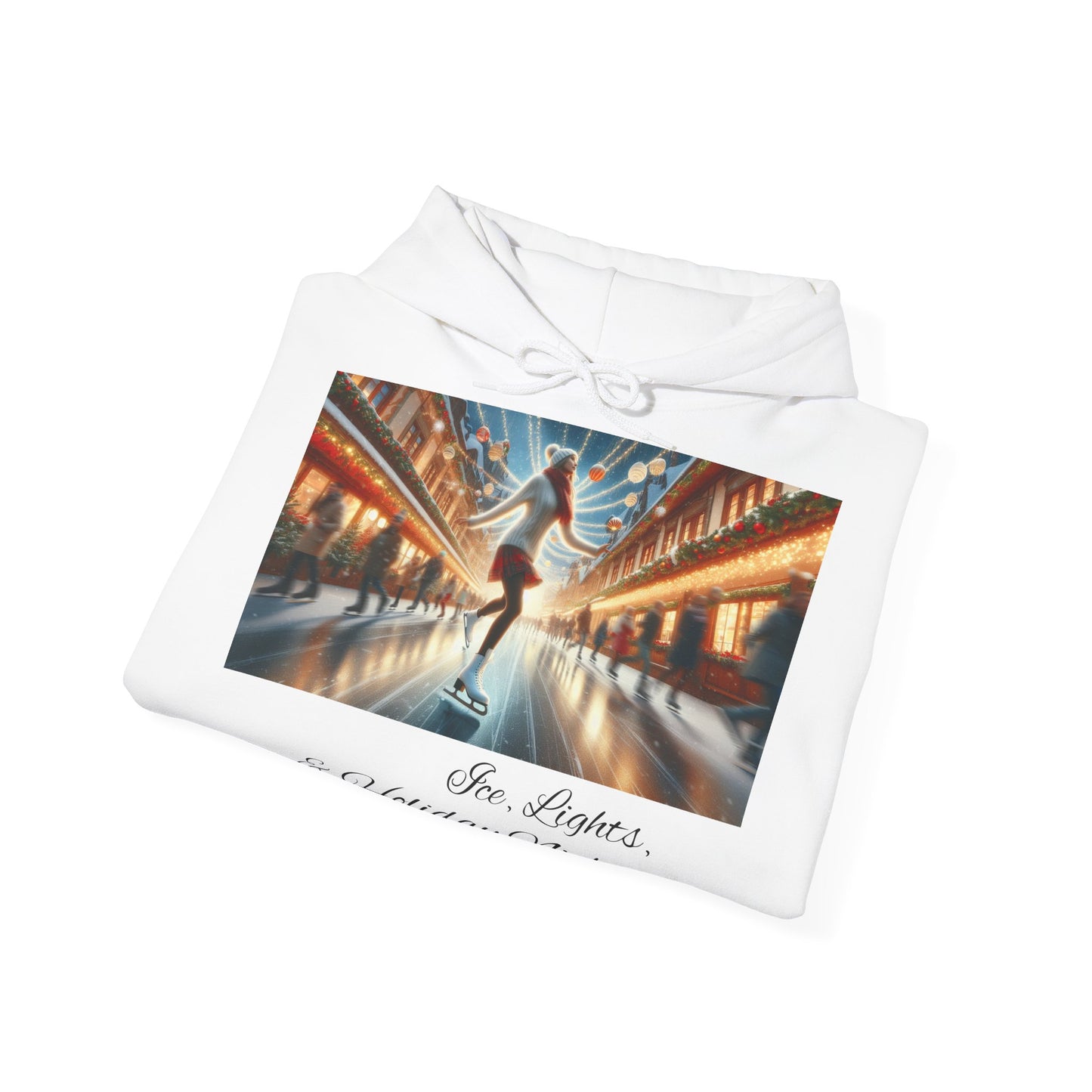 Women's Hooded Sweatshirt - Ice, Lights, & Holiday Nights! Design 02