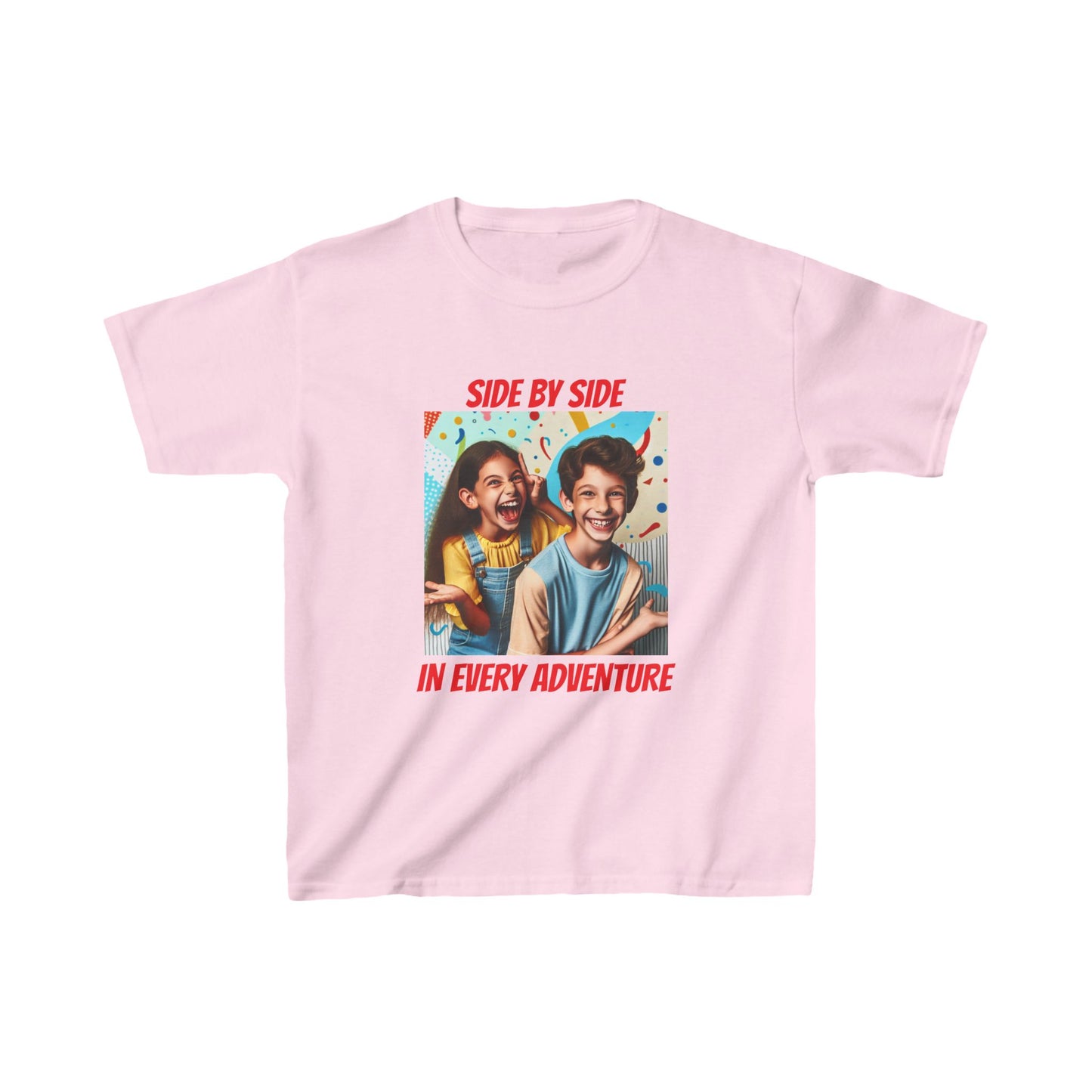 Kids' T-Shirt | Side by Side in every Adventure | Brother & Sister | Kids Heavy Cotton™ Tee