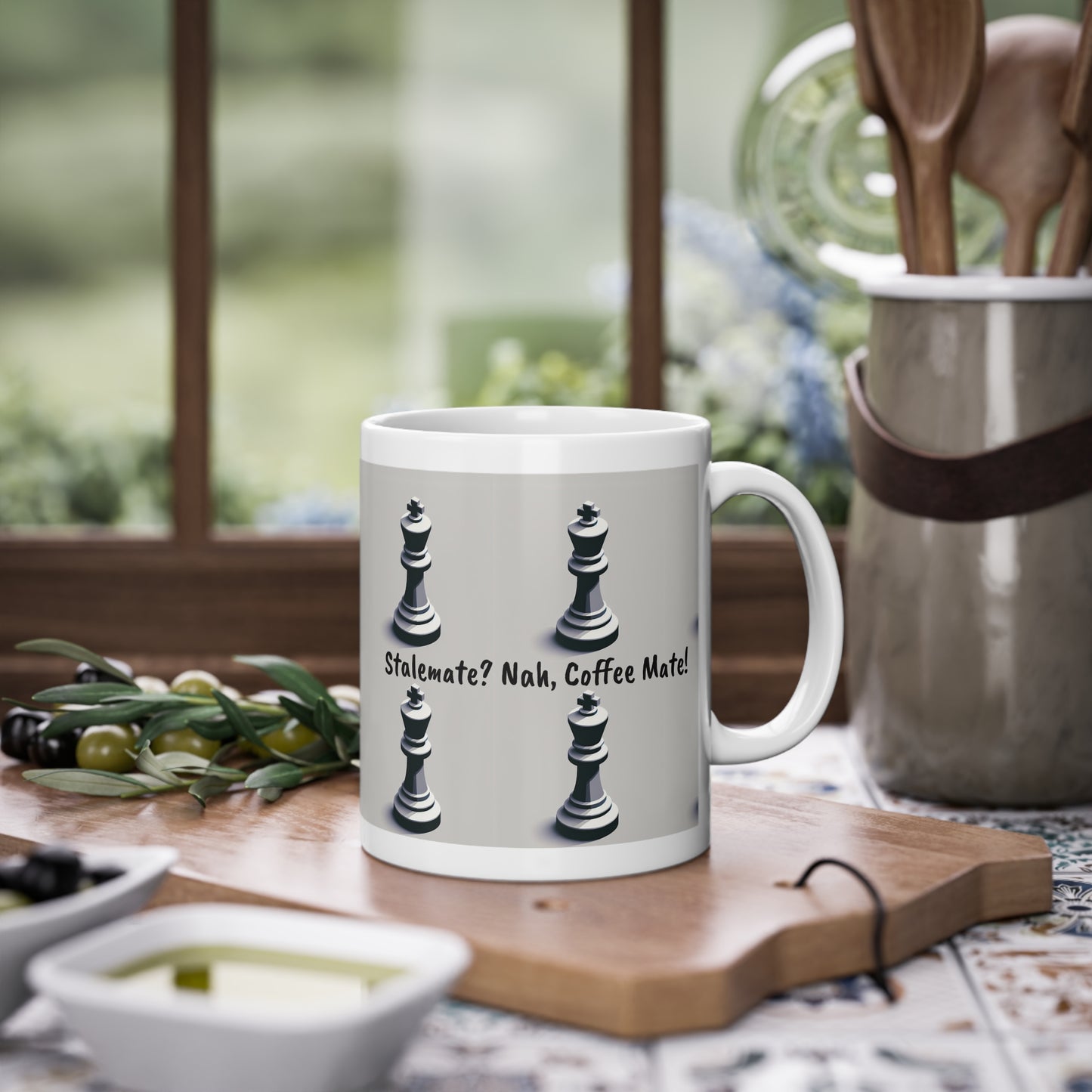 Coffee Mug | Stalemate? Nah, Coffee mate! | Funny | Chess themed Coffee Mug | | Standard Mug, 11oz