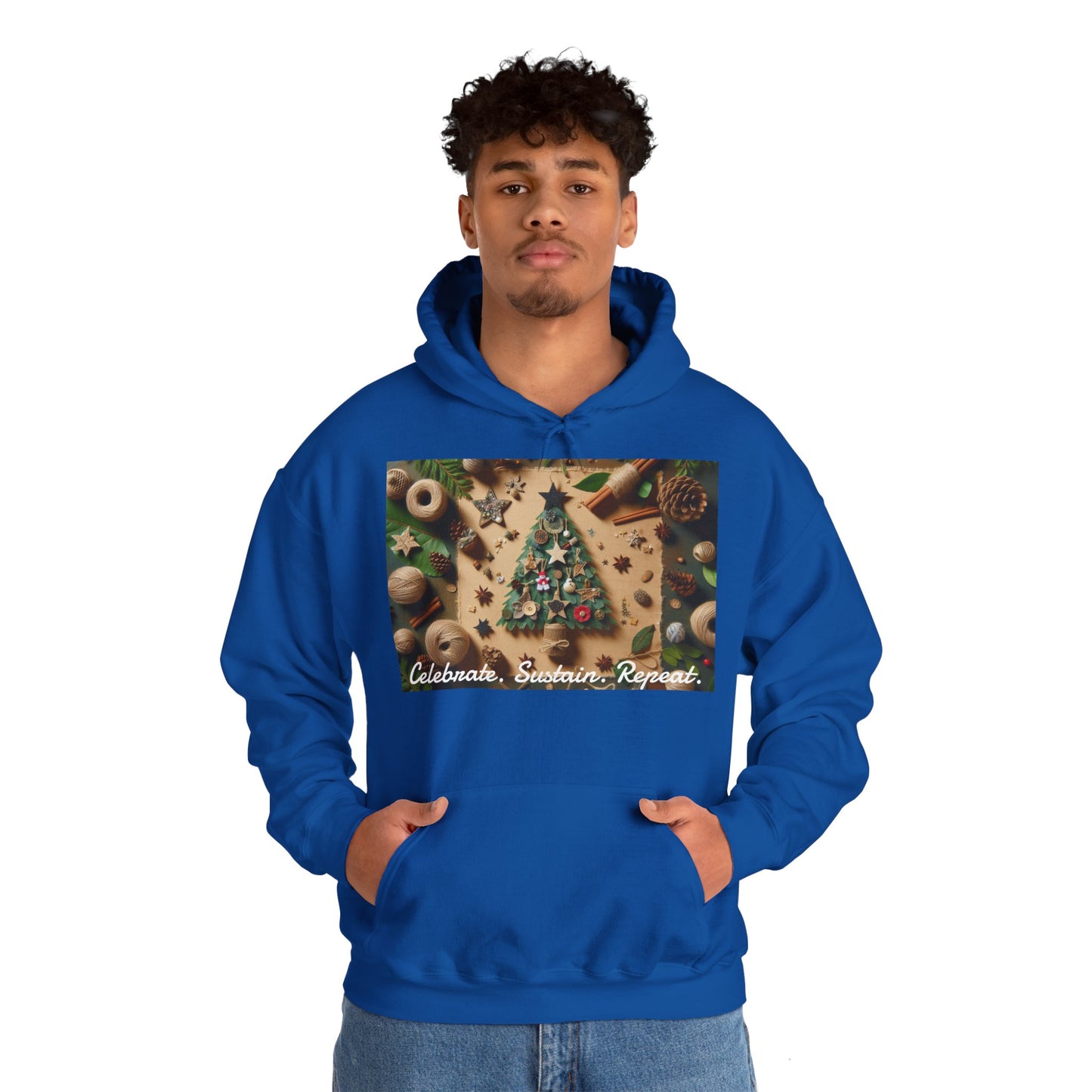XXXL+ | Men's Hooded Sweatshirt - Celebrate. Sustain. Repeat.