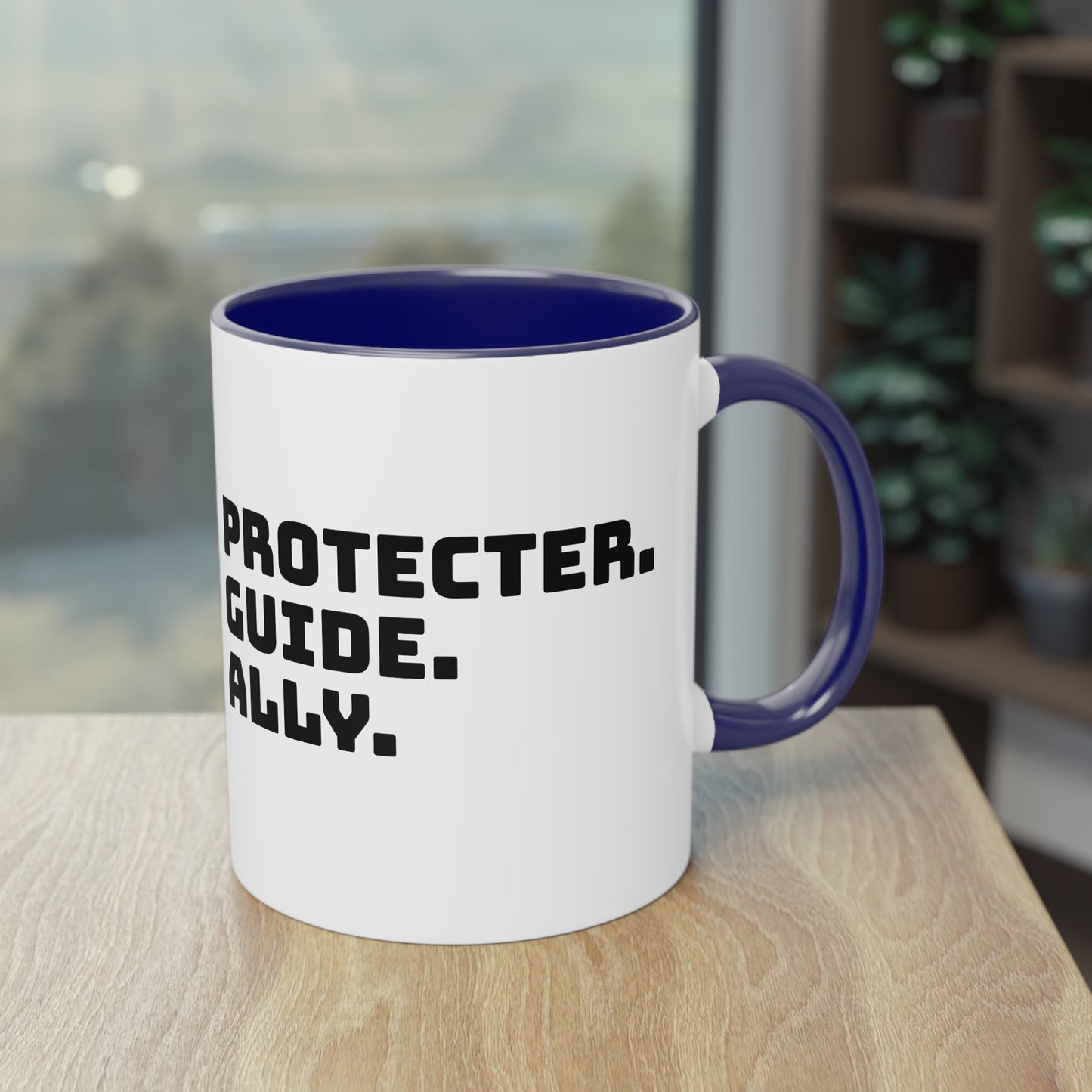 Mug | Coffee Mug  | Protector. Guide. Ally. BEST BROTHER EVER |  Two-Tone Coffee Mug, 11oz