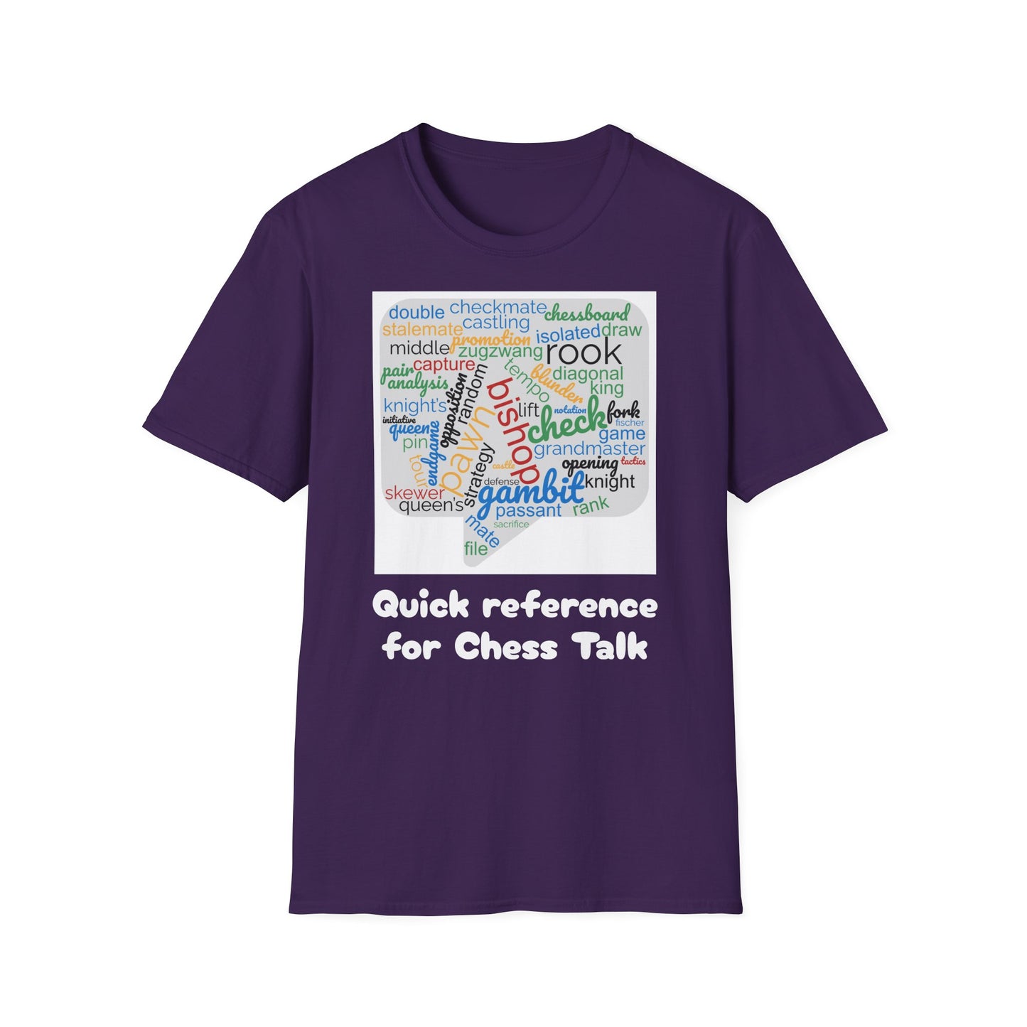 Women's T-Shirt | Quick Reference for Chess Talk | Funny | Chess themed | Women's Softstyle T-Shirt