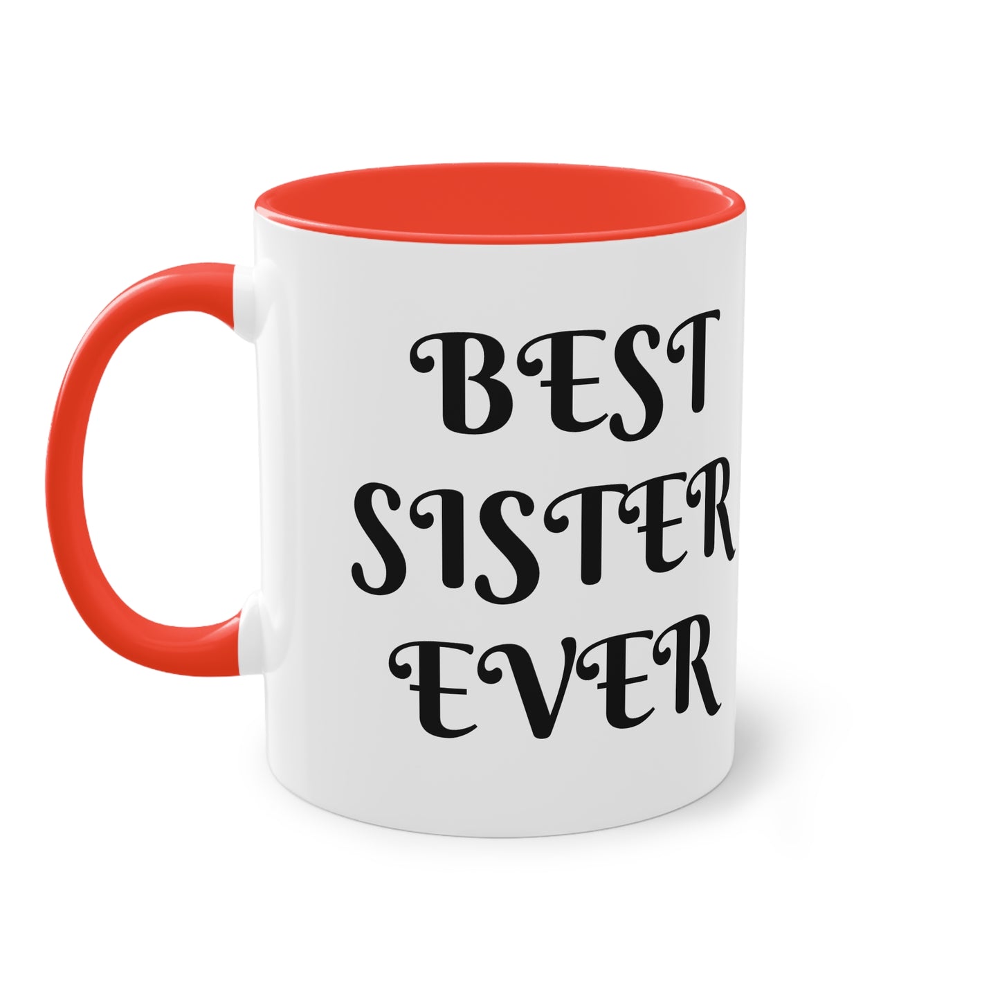 Coffee Mug | Protector. Guide. Ally. BEST SISTER EVER | Two-Tone Coffee Mug, 11oz