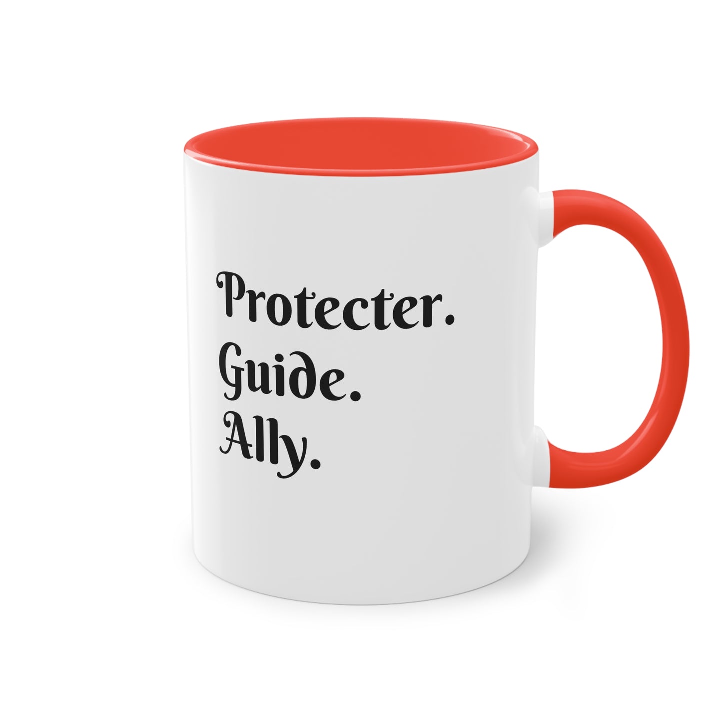 Coffee Mug | Protector. Guide. Ally. BEST SISTER EVER | Two-Tone Coffee Mug, 11oz