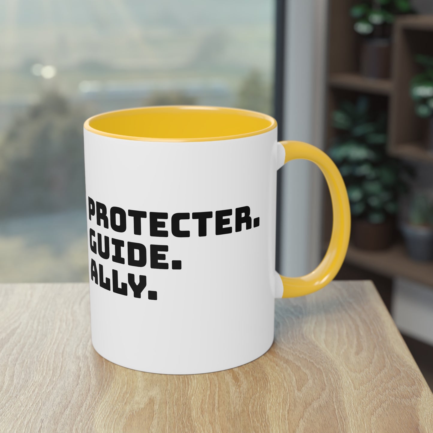Mug | Coffee Mug  | Protector. Guide. Ally. BEST BROTHER EVER |  Two-Tone Coffee Mug, 11oz