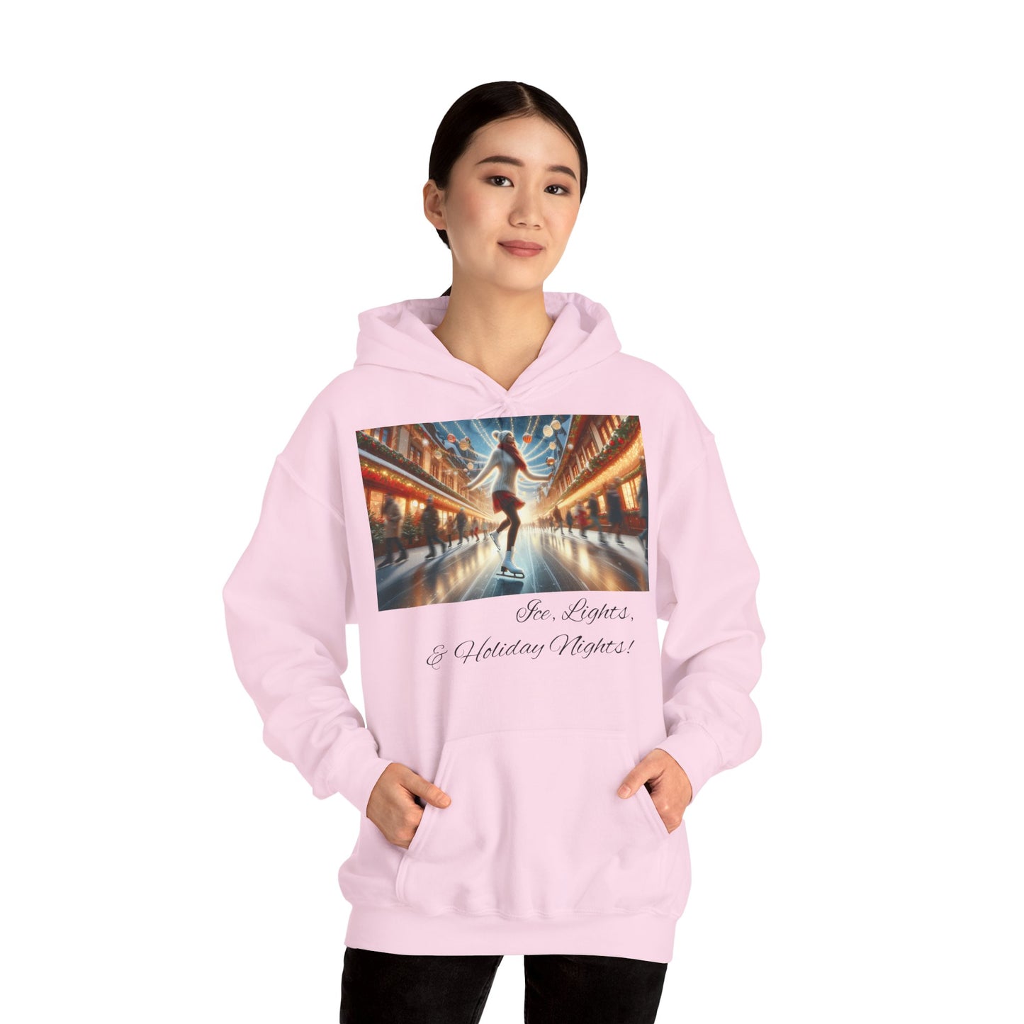Women's Hooded Sweatshirt - Ice, Lights, & Holiday Nights! Design 02