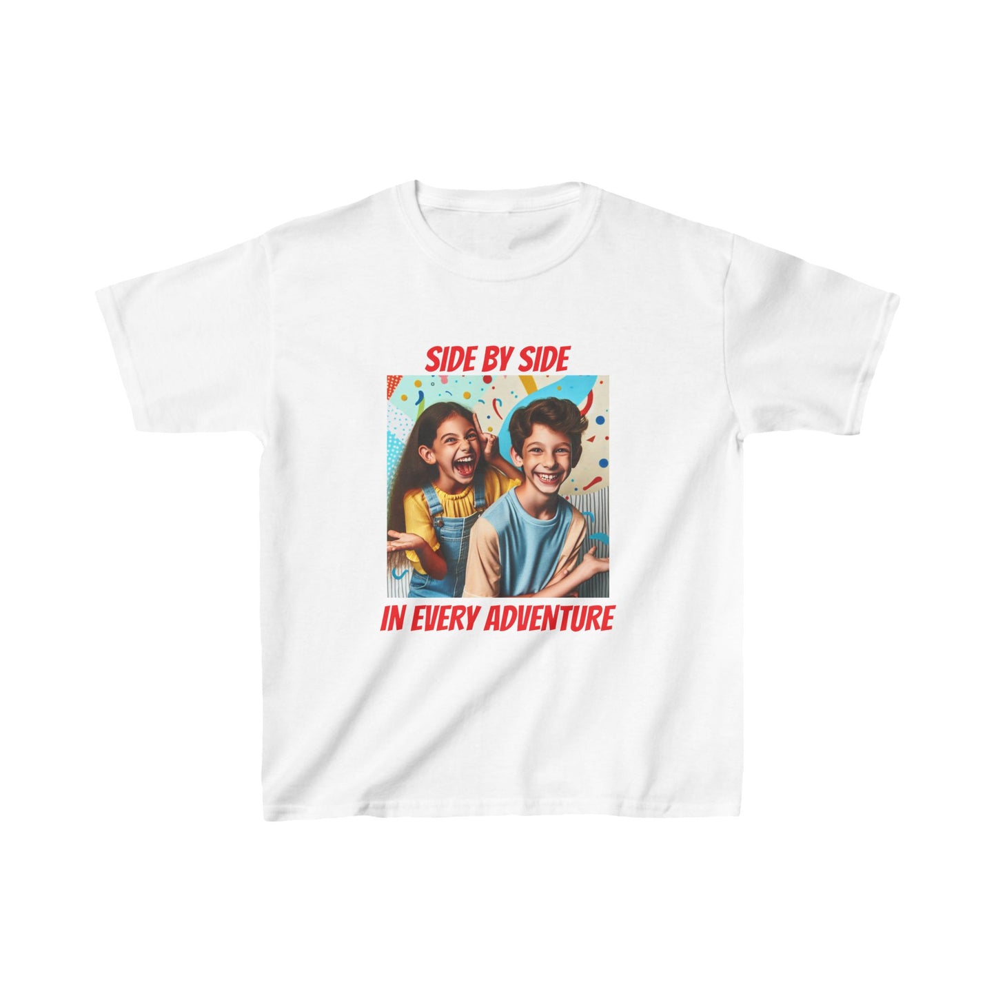Kids' T-Shirt | Side by Side in every Adventure | Brother & Sister | Kids Heavy Cotton™ Tee