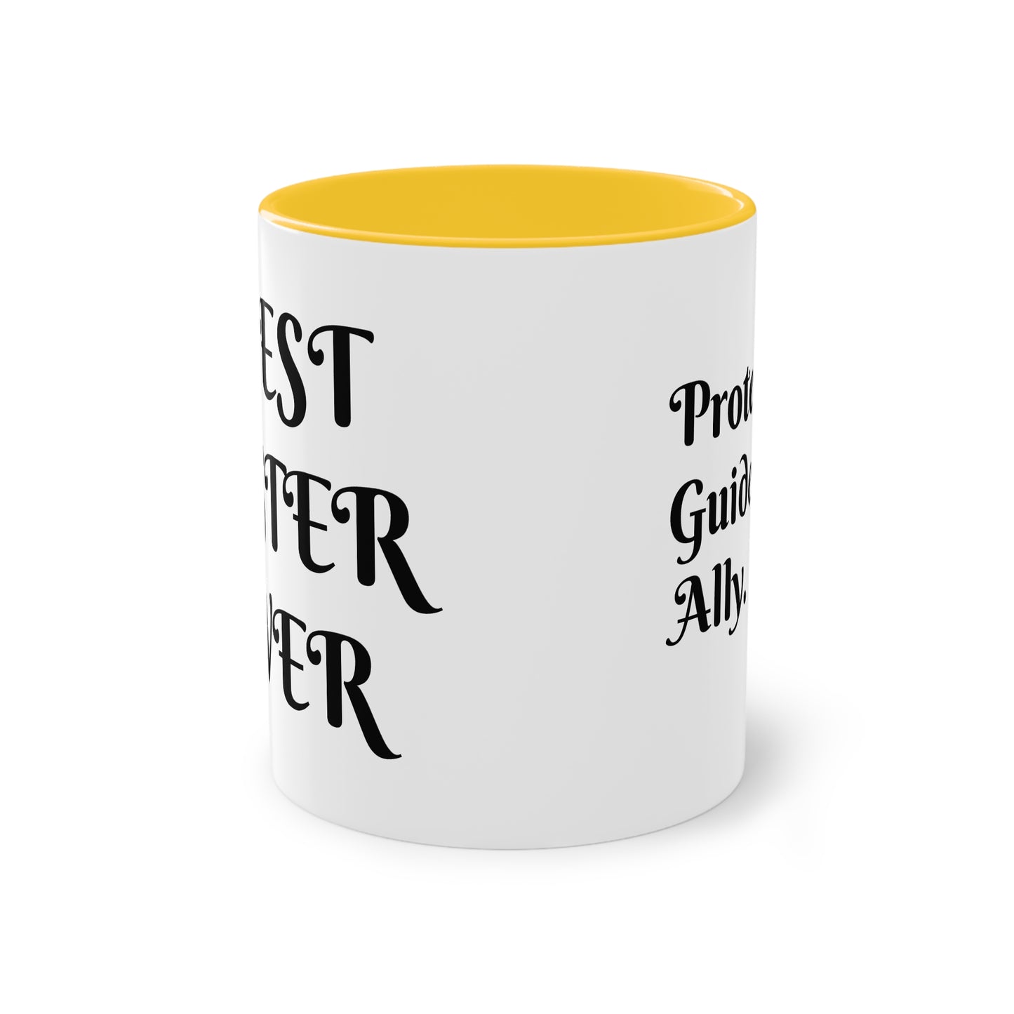 Coffee Mug | Protector. Guide. Ally. BEST SISTER EVER | Two-Tone Coffee Mug, 11oz