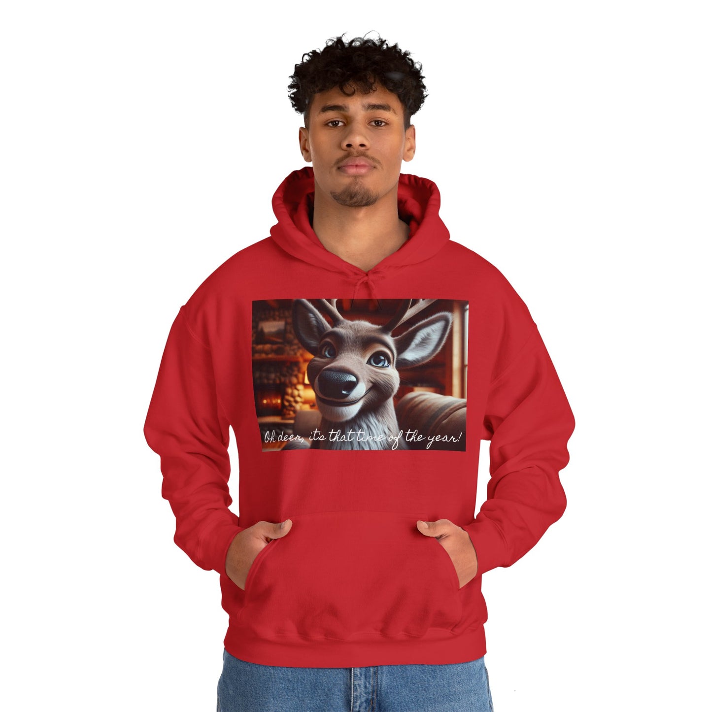XXXL+ | Men's Hooded Sweatshirt - Oh deer, it's that time of the year!