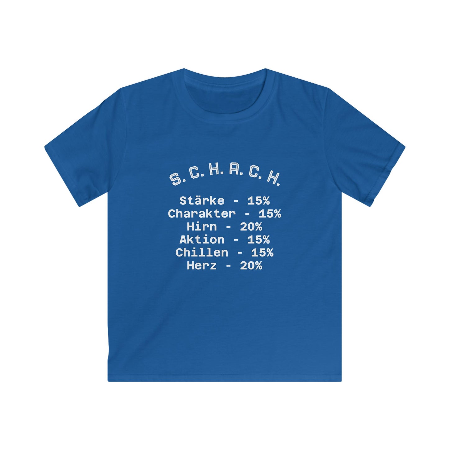 Kids Tee S.C.H.A.C.H. Stärke - Charakter - Hirn - Aktion - Chillen - Herz