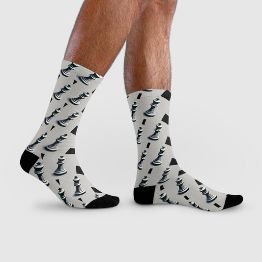 Fun Socks | Chess themed | Cool & Stylish Sublimation Crew Socks (EU)