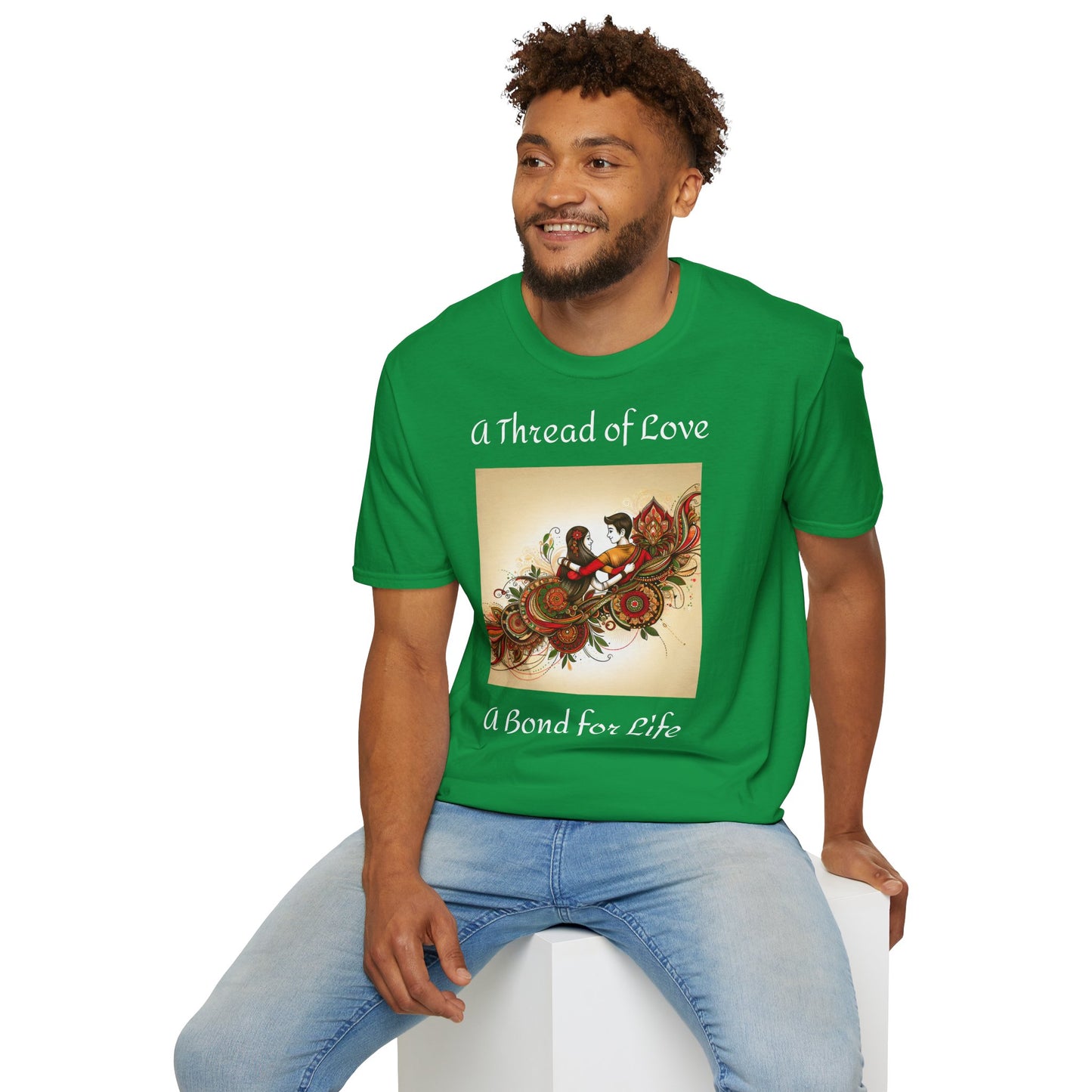 Men's T-Shirt | A Thread of Love. A Bond for Life | Brother & Sister | India Themed | Men's Softstyle T-Shirt