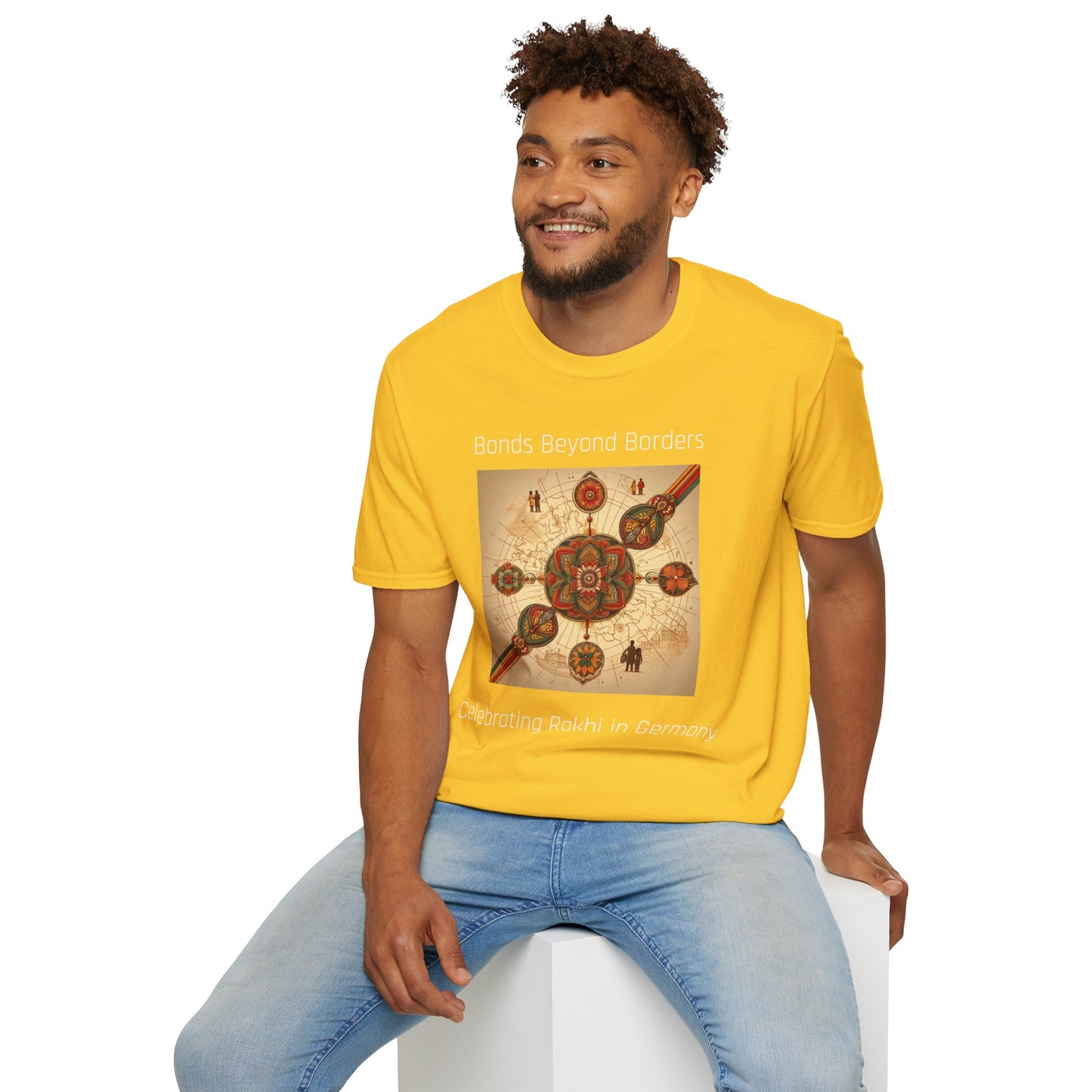 Rakhi Men's T-Shirt | Bonds Beyond Borders | Celebrating Rakhi in Germany | Men's Softstyle T-Shirt