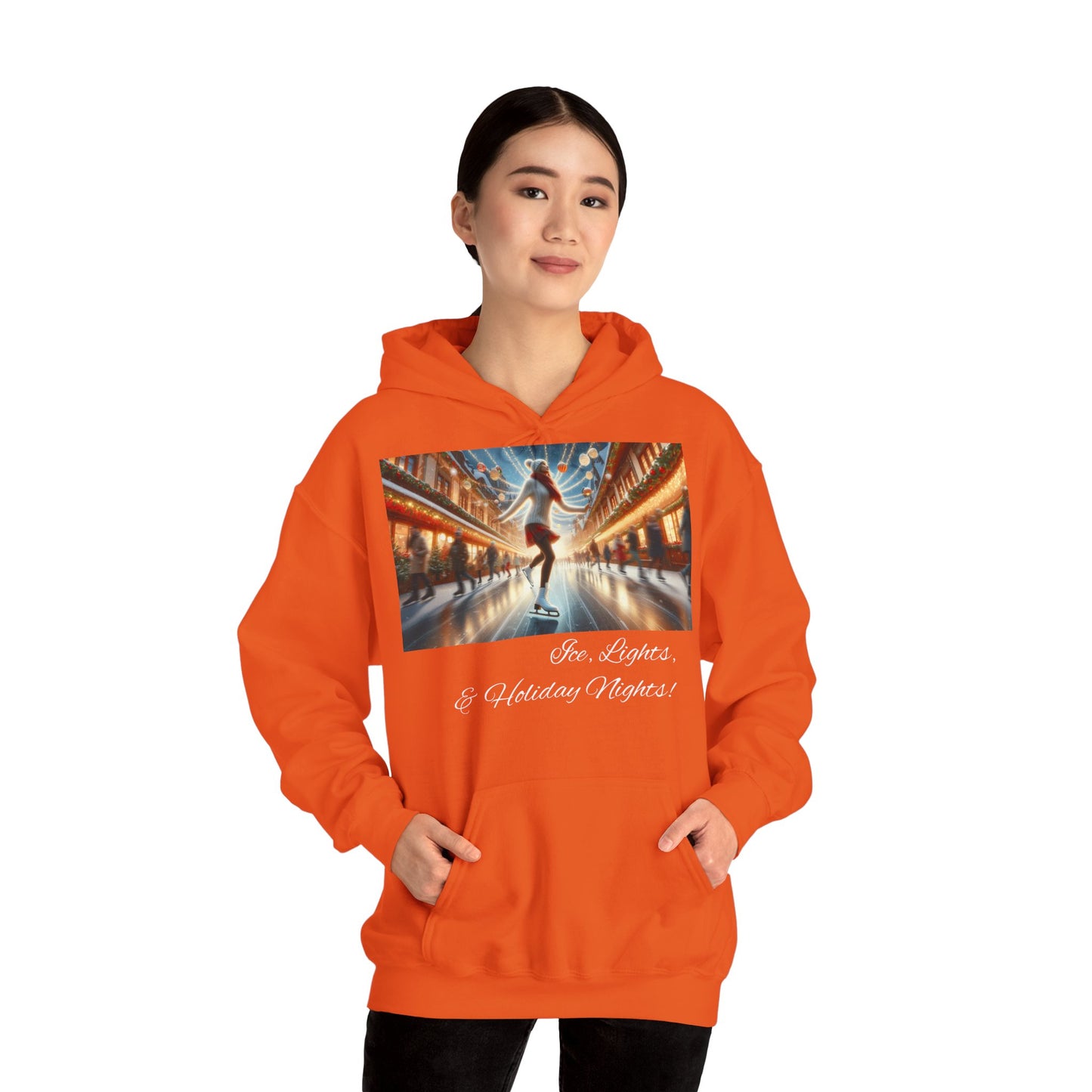 Women's Hooded Sweatshirt - Ice, Lights, & Holiday Nights! Design 02