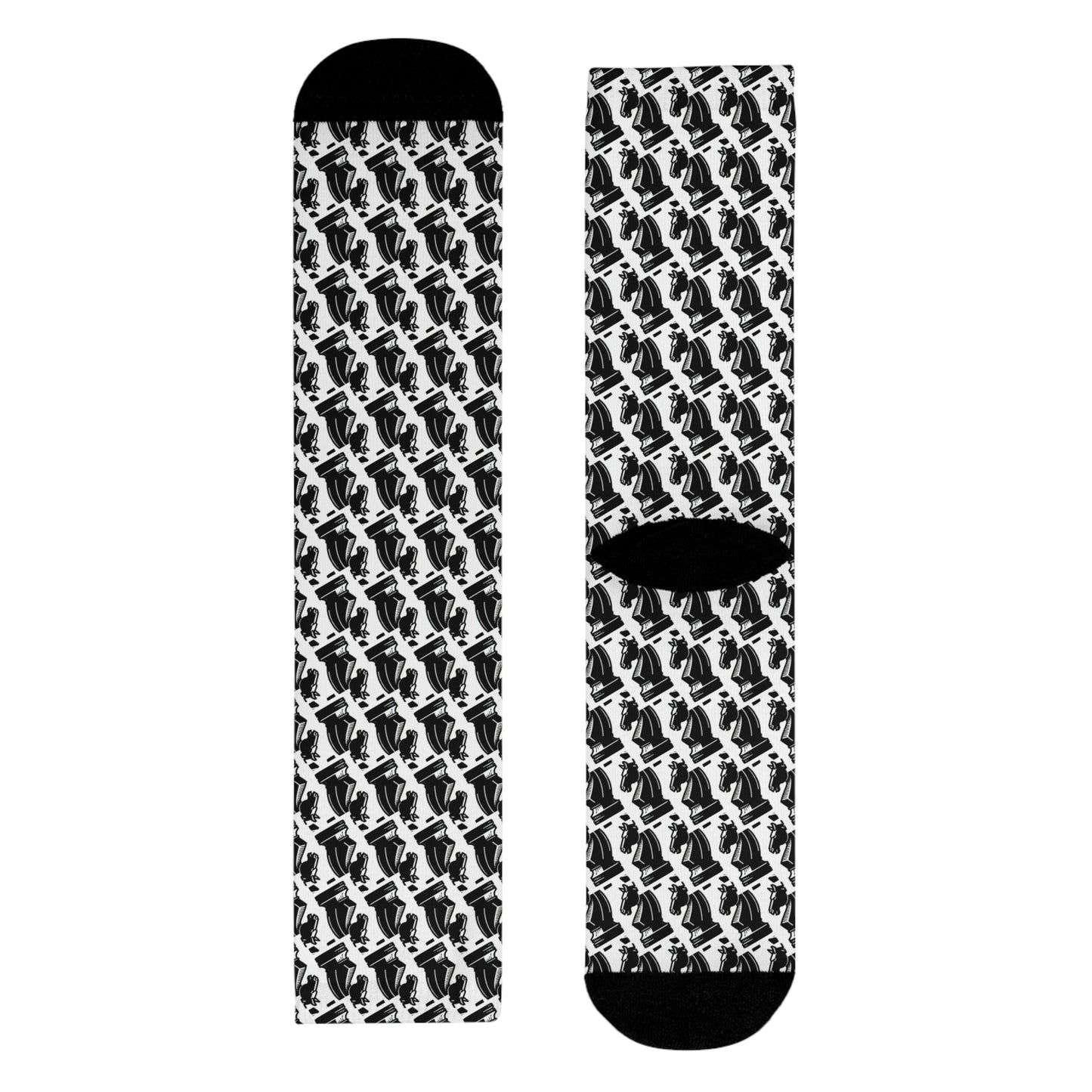 Fun Socks | Knight Army | Chess themed | Cool & Stylish Sublimation Crew Socks (EU)