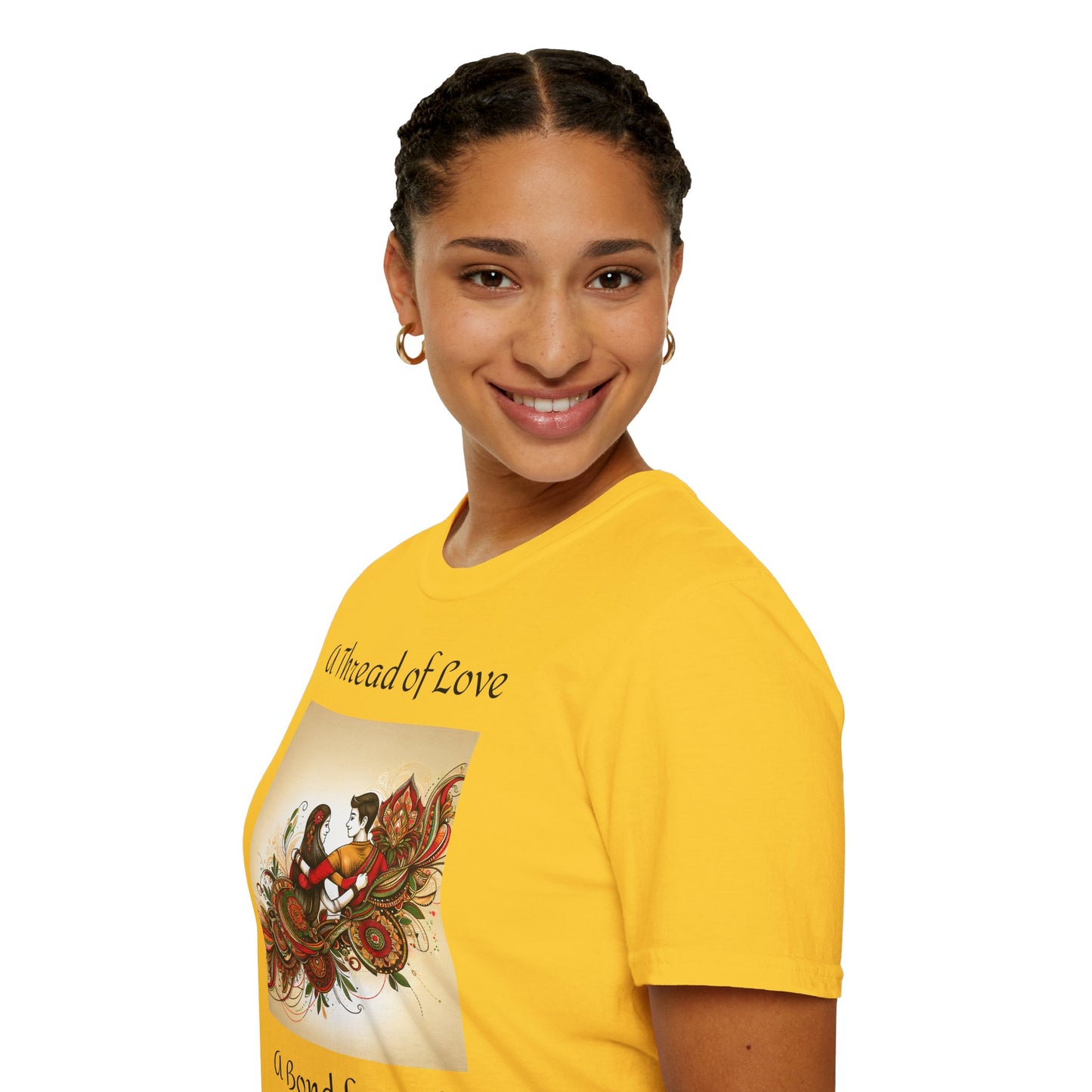 Women's T Shirt | A Thread of Love. A Bond for Life | Brother & Sister | India themed | Women's Softstyle T-Shirt