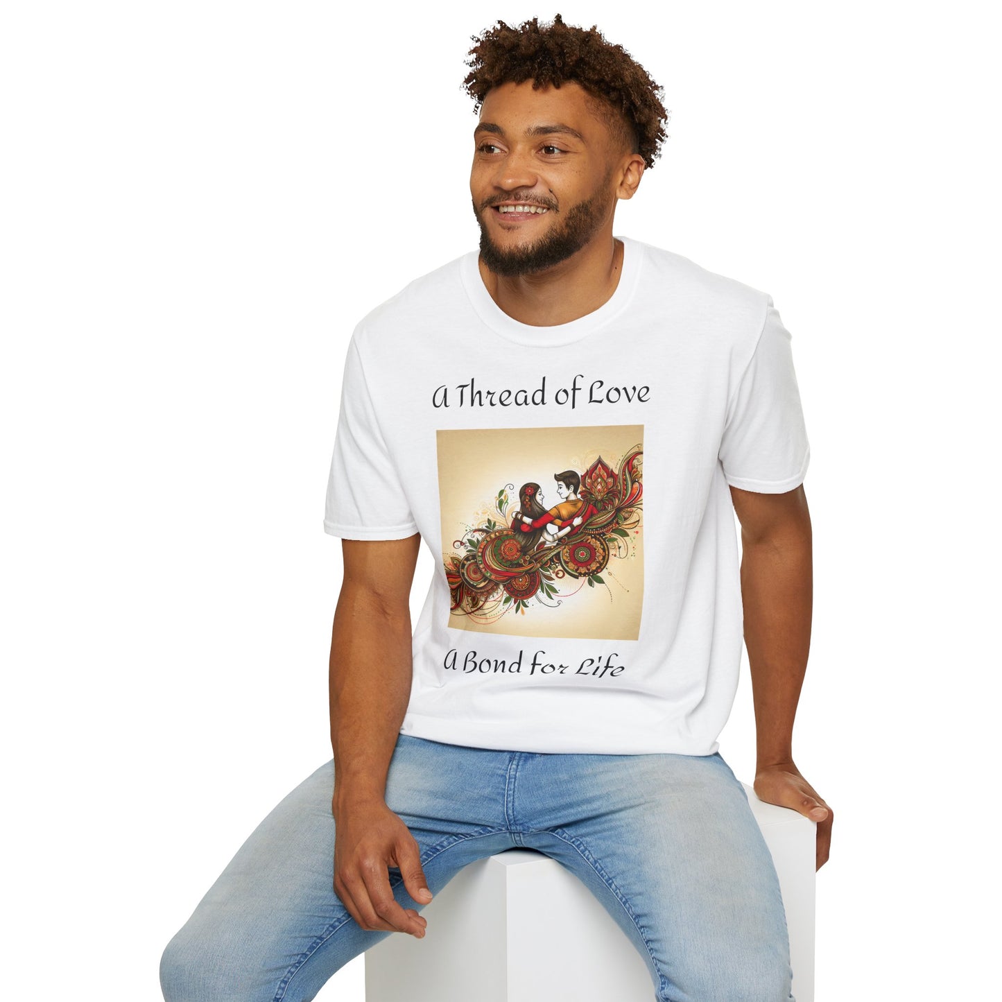 Men's T-Shirt | A Thread of Love. A Bond for Life | Brother & Sister | India Themed | Men's Softstyle T-Shirt