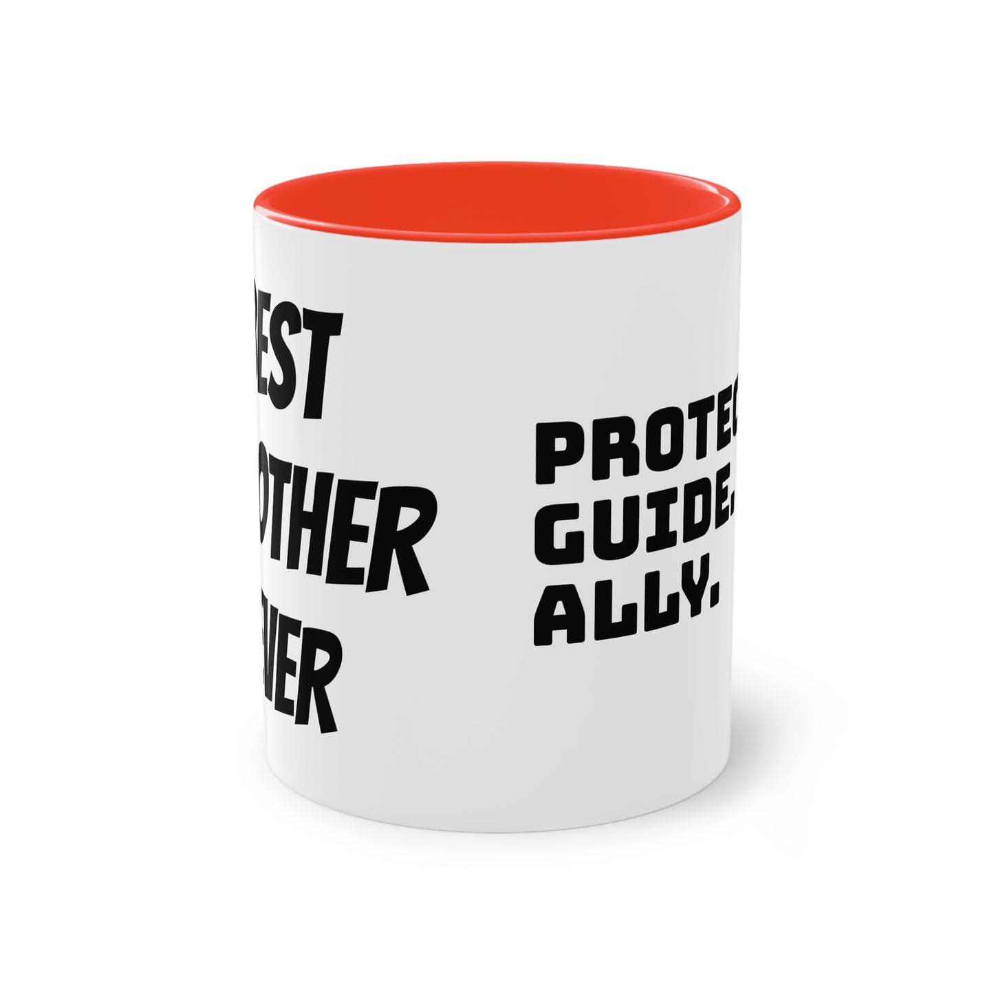 Mug | Coffee Mug  | Protector. Guide. Ally. BEST BROTHER EVER |  Two-Tone Coffee Mug, 11oz