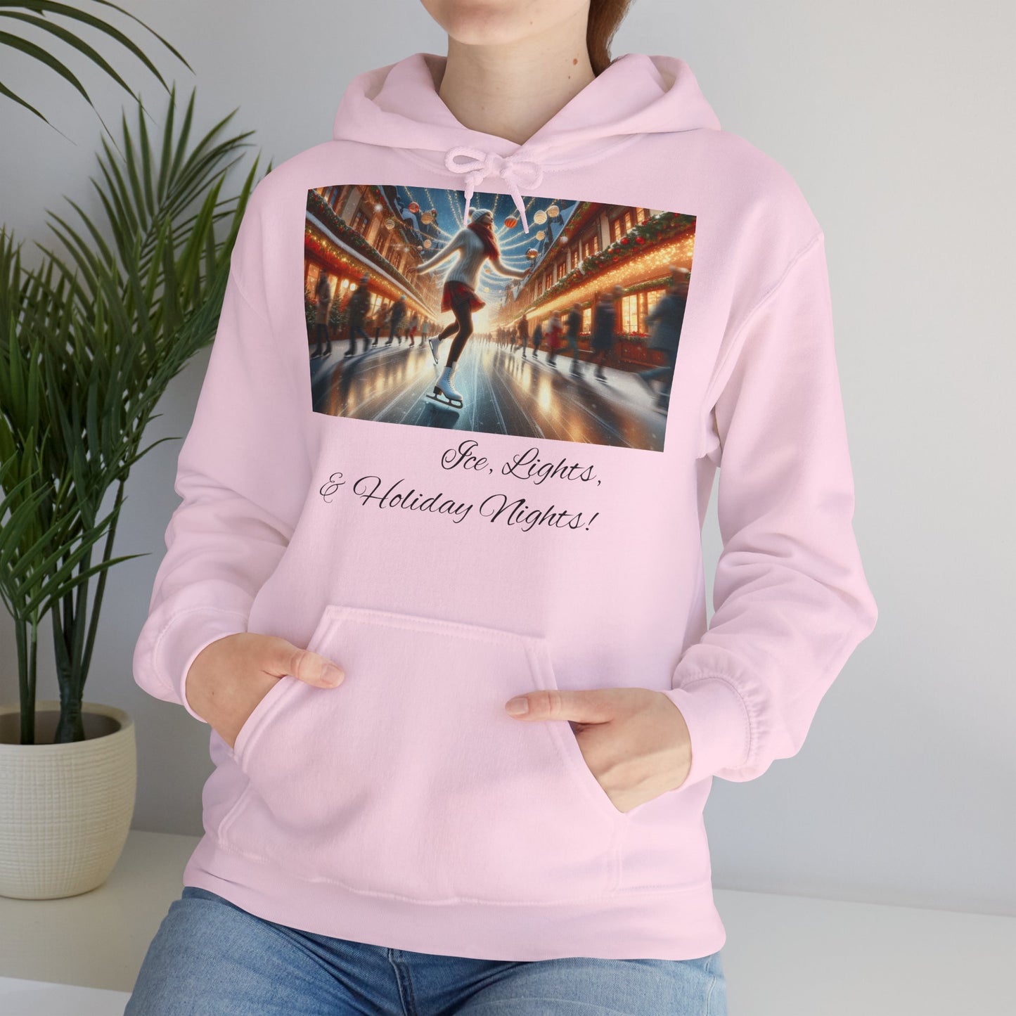 Women's Hooded Sweatshirt - Ice, Lights, & Holiday Nights! Design 02