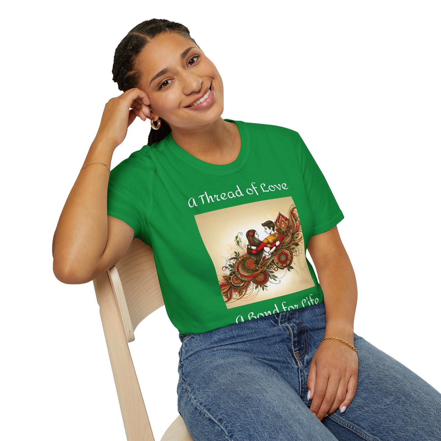 Women's T Shirt | A Thread of Love. A Bond for Life | Brother & Sister | India themed | Women's Softstyle T-Shirt