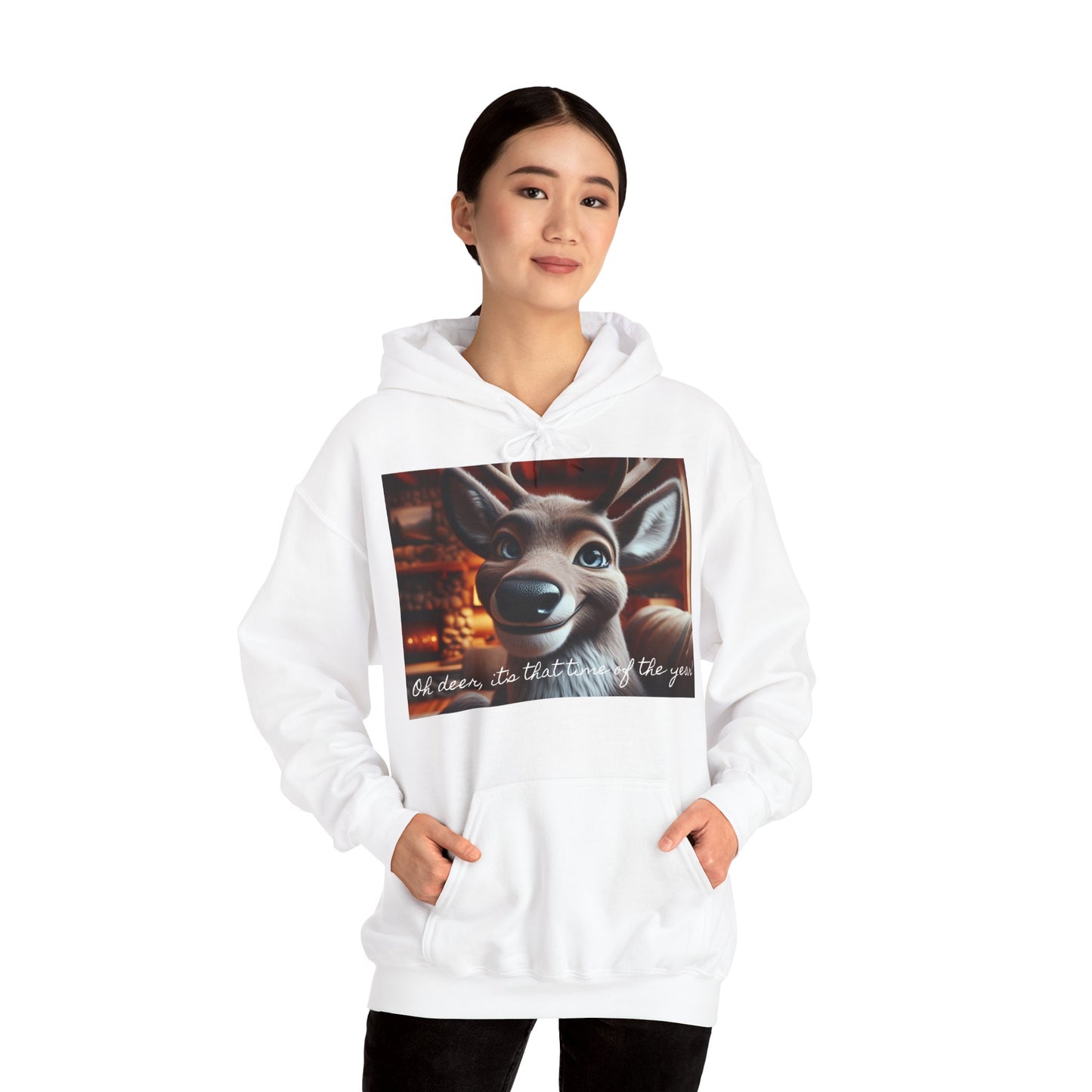 XXXL+ | Women's Hooded Sweatshirt - Oh deer, it's that time of the year!