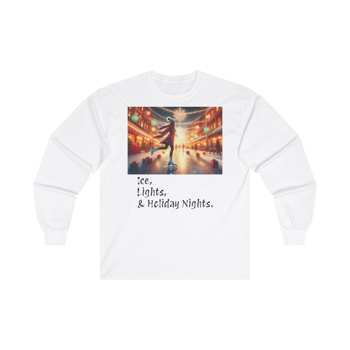 Teen Girls' Long Sleeve Tee - Ice. Lights. and Holiday Nights.