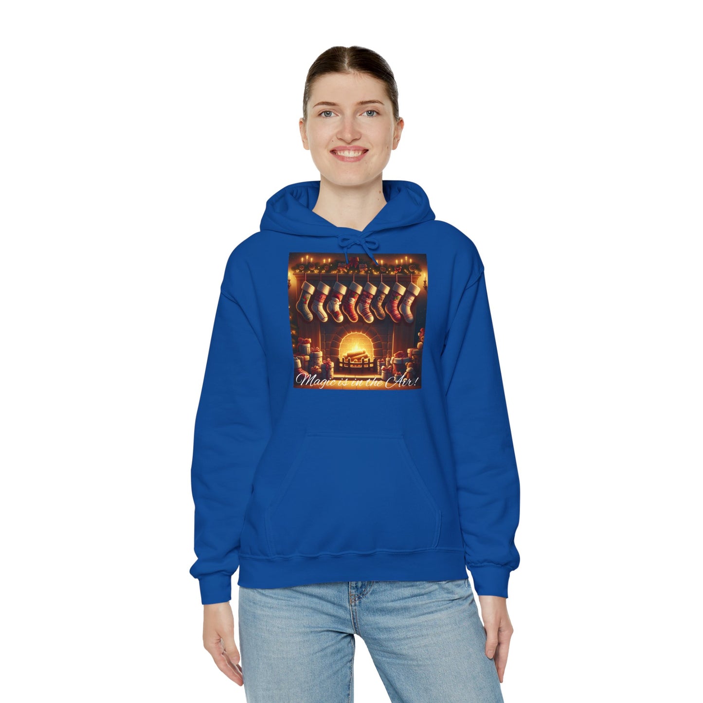 XXXL+ | Women's Hooded Sweatshirt - Magic is in the Air - Christmas Stockings Design
