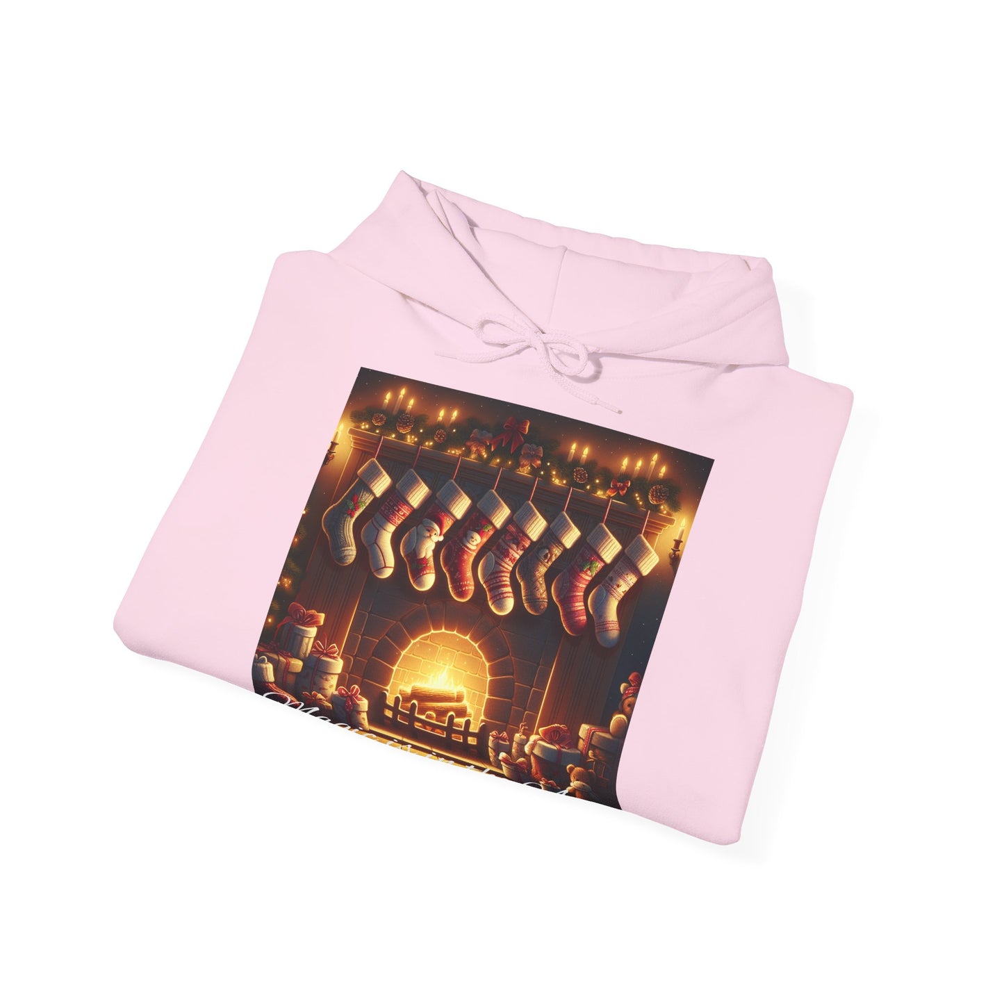 Women's Hooded Sweatshirt - Magic is in the Air - Christmas Stockings Design