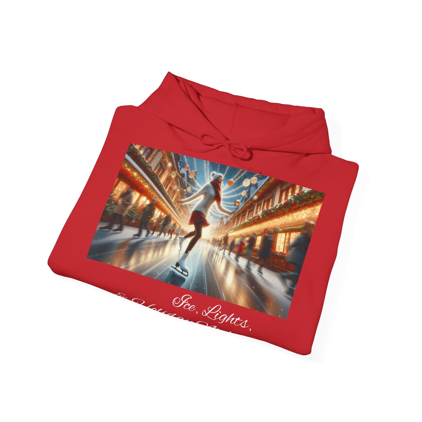 Women's Hooded Sweatshirt - Ice, Lights, & Holiday Nights! Design 02