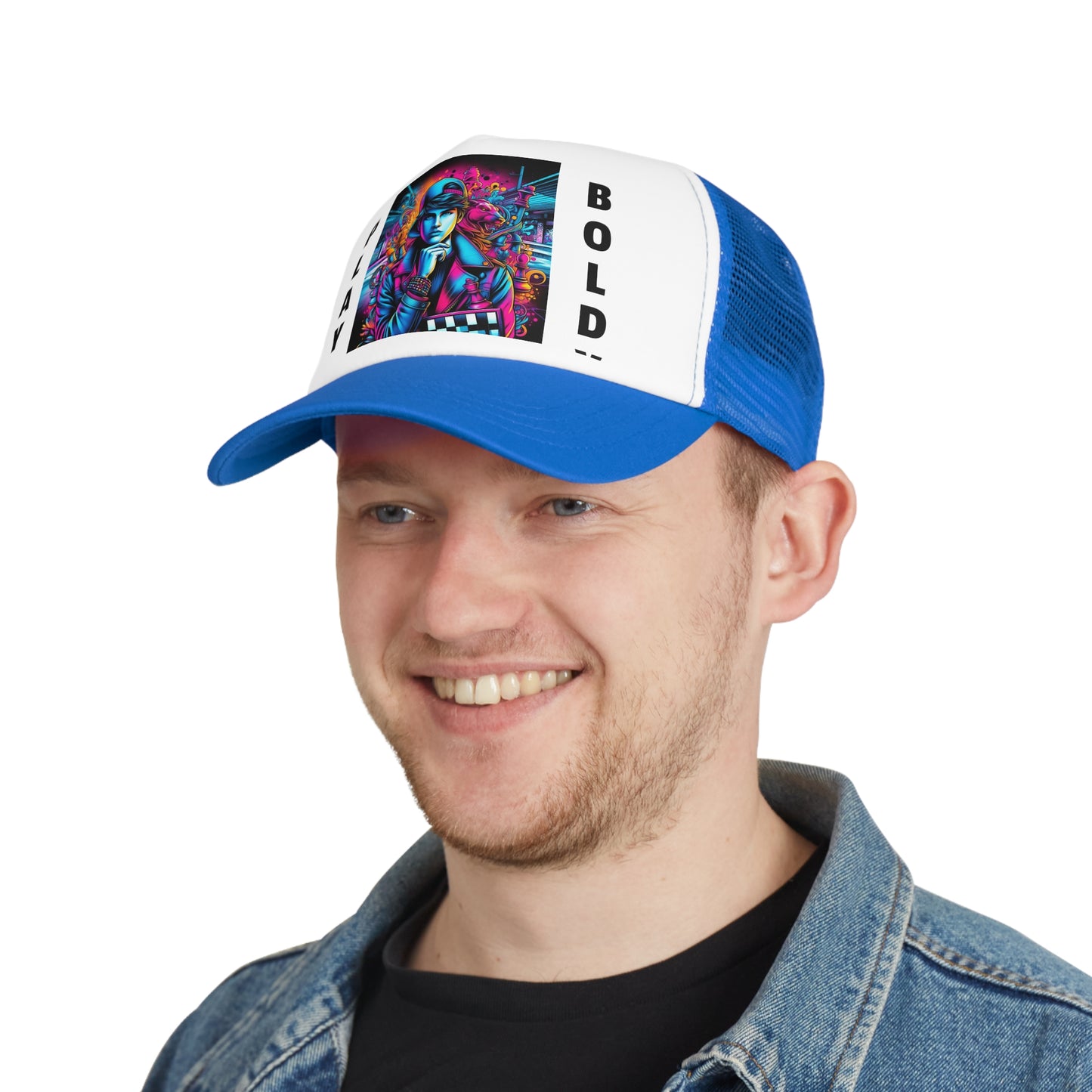 Men's Cap | Boys' Cap | Play Bold | Chess Themed | Cool & Stylish | Mesh Cap