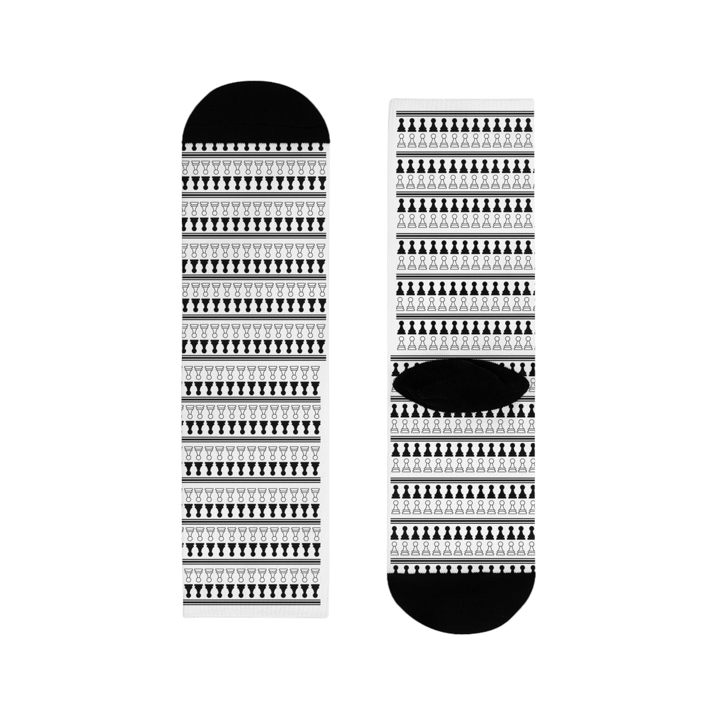 Fun Socks | Chess themed | Pawn Army | Cool & Stylish Sublimation Crew Socks (EU)