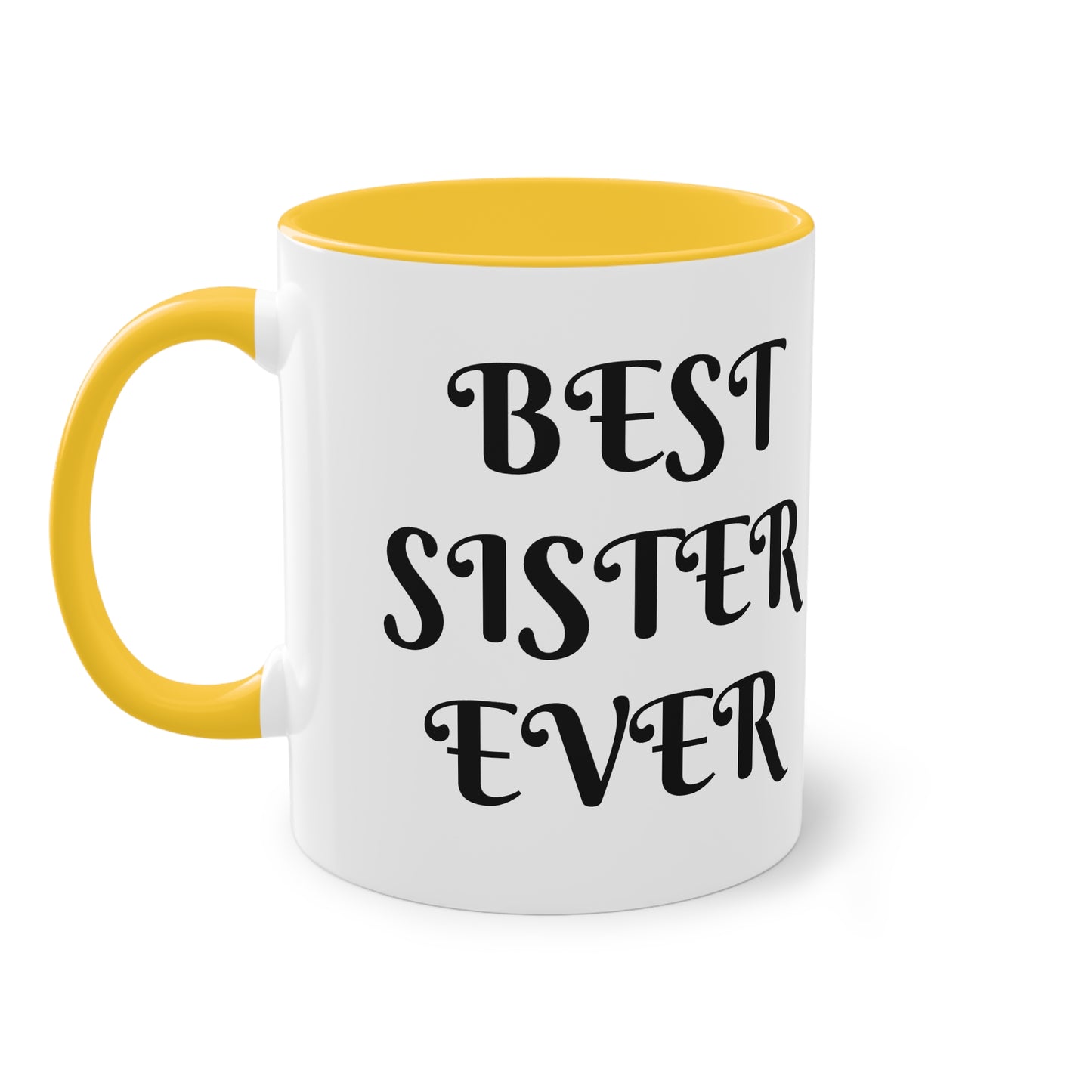 Coffee Mug | Protector. Guide. Ally. BEST SISTER EVER | Two-Tone Coffee Mug, 11oz