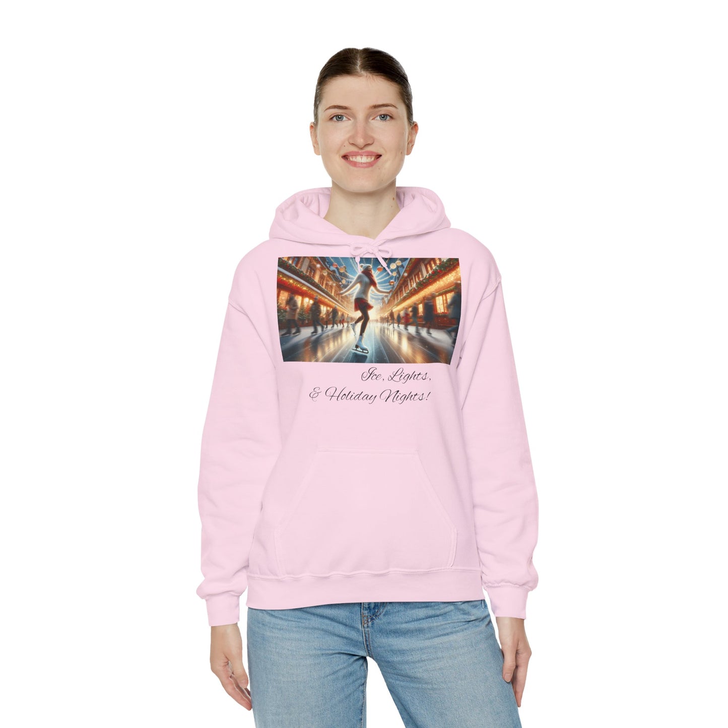Women's Hooded Sweatshirt - Ice, Lights, & Holiday Nights! Design 02