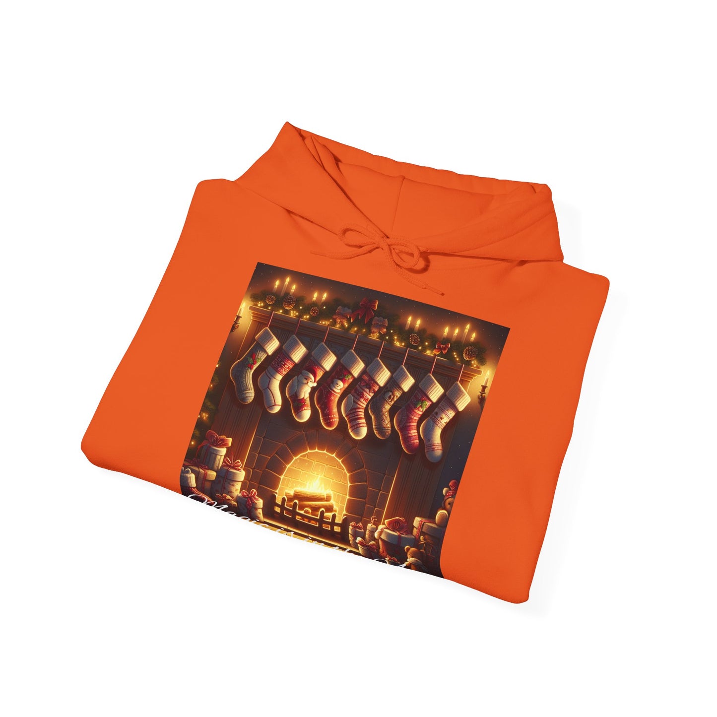 Women's Hooded Sweatshirt - Magic is in the Air - Christmas Stockings Design