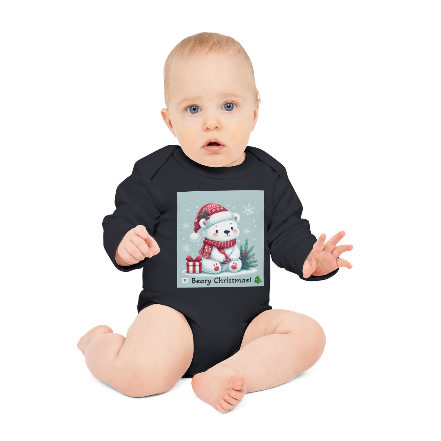 Baby Bodysuit Christmas Beary Christmas Polar Bear | Organic Baby Bodysuit