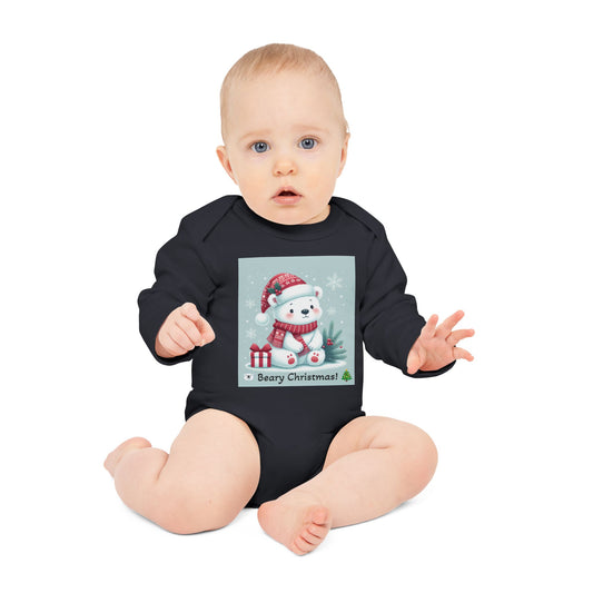 Baby Bodysuit Christmas Beary Christmas Polar Bear | Organic Baby Bodysuit