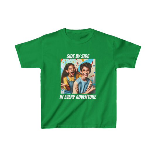 Kids' T-Shirt | Side by Side in every Adventure | Brother & Sister | Kids Heavy Cotton™ Tee