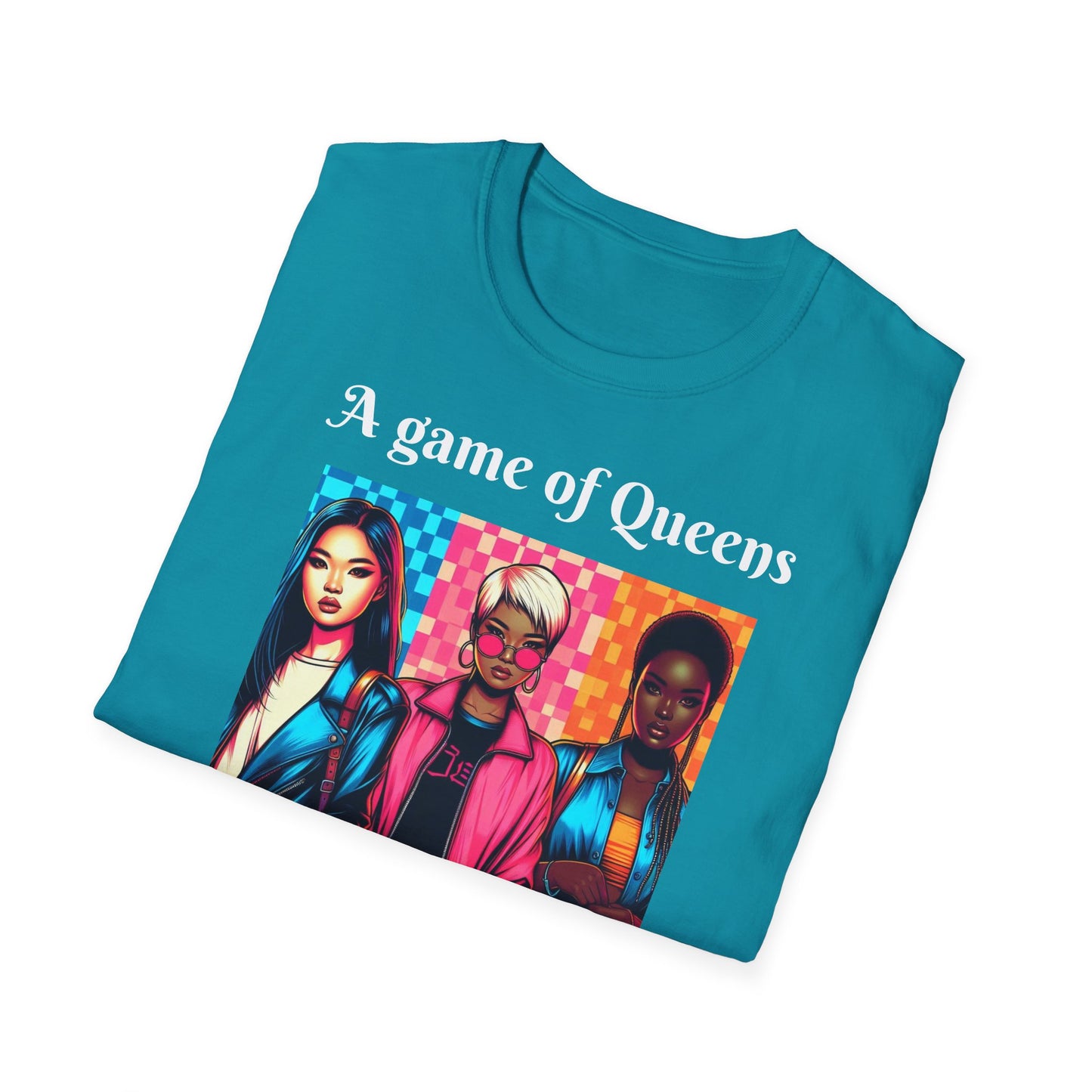 Women's T-Shirt | A Game of Queens. A Game for Queens. | Bold & Stylish | Chess themed | Women's Softstyle T-Shirt