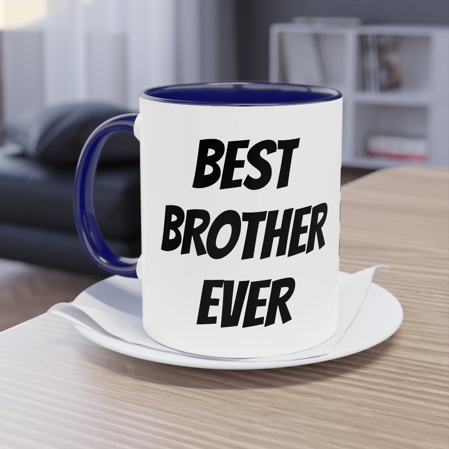Mug | Coffee Mug  | Protector. Guide. Ally. BEST BROTHER EVER |  Two-Tone Coffee Mug, 11oz